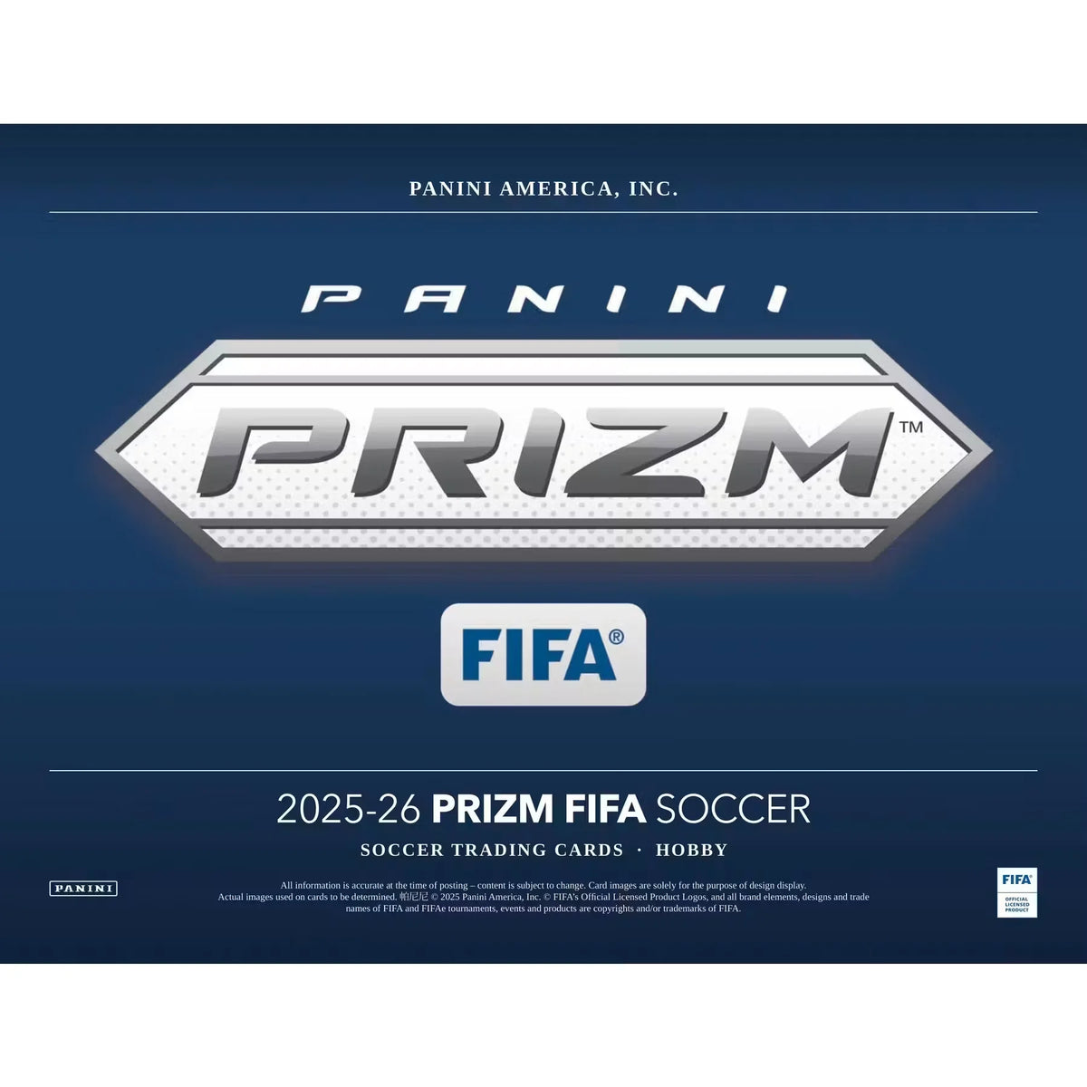 2025-26 Panini Prizm FIFA Soccer Hobby Box (Ships Sealed Only) - D | P11806