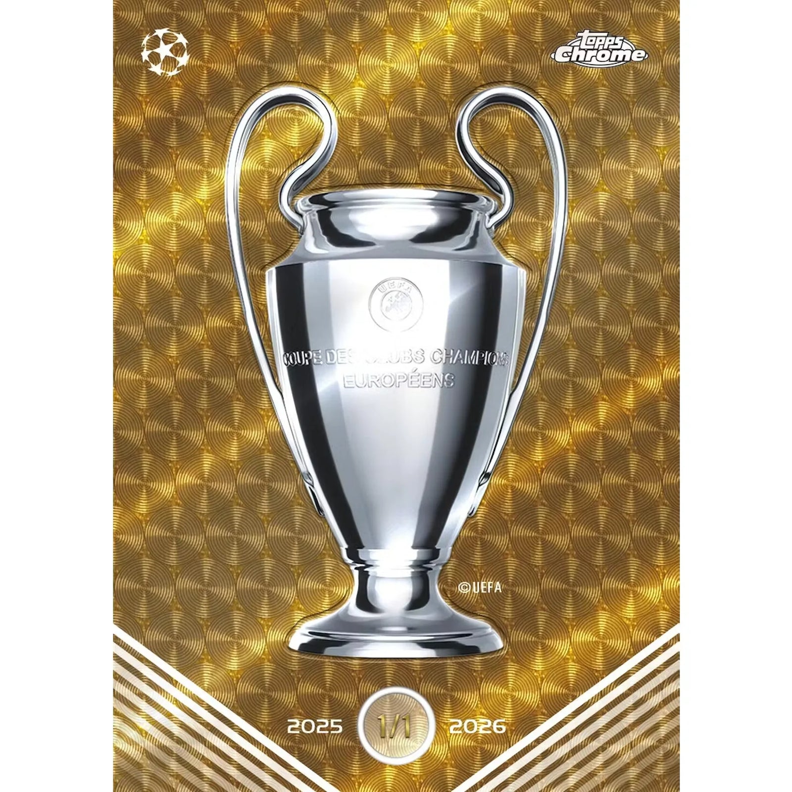 2025-26 Topps Chrome UEFA Club Competitions Fest NYC Soccer Hobby Box (Ships Sealed Only)