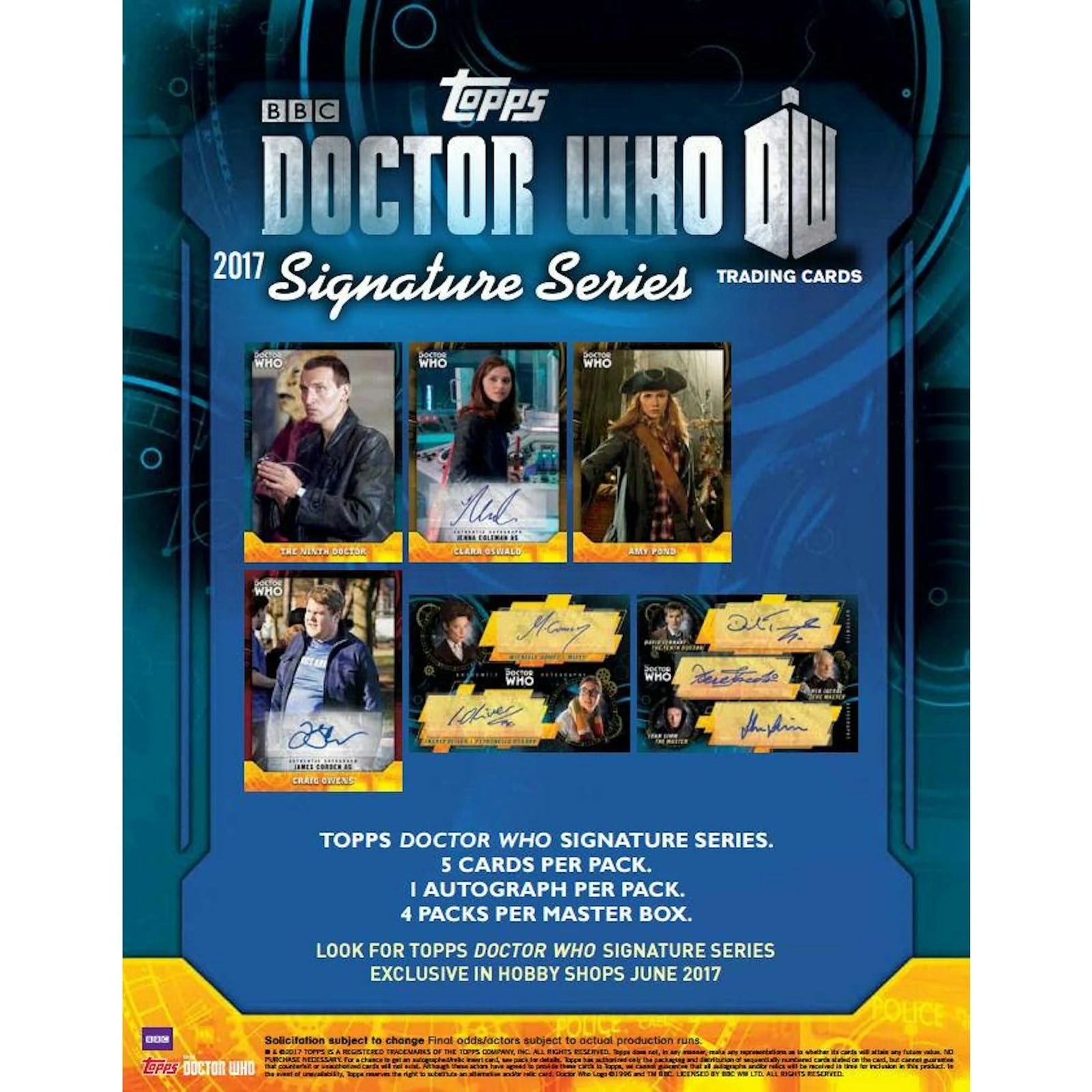 2017 Topps Doctor Who Signature Series Trading Cards Box | 4 Autographs (Ships Sealed Only)