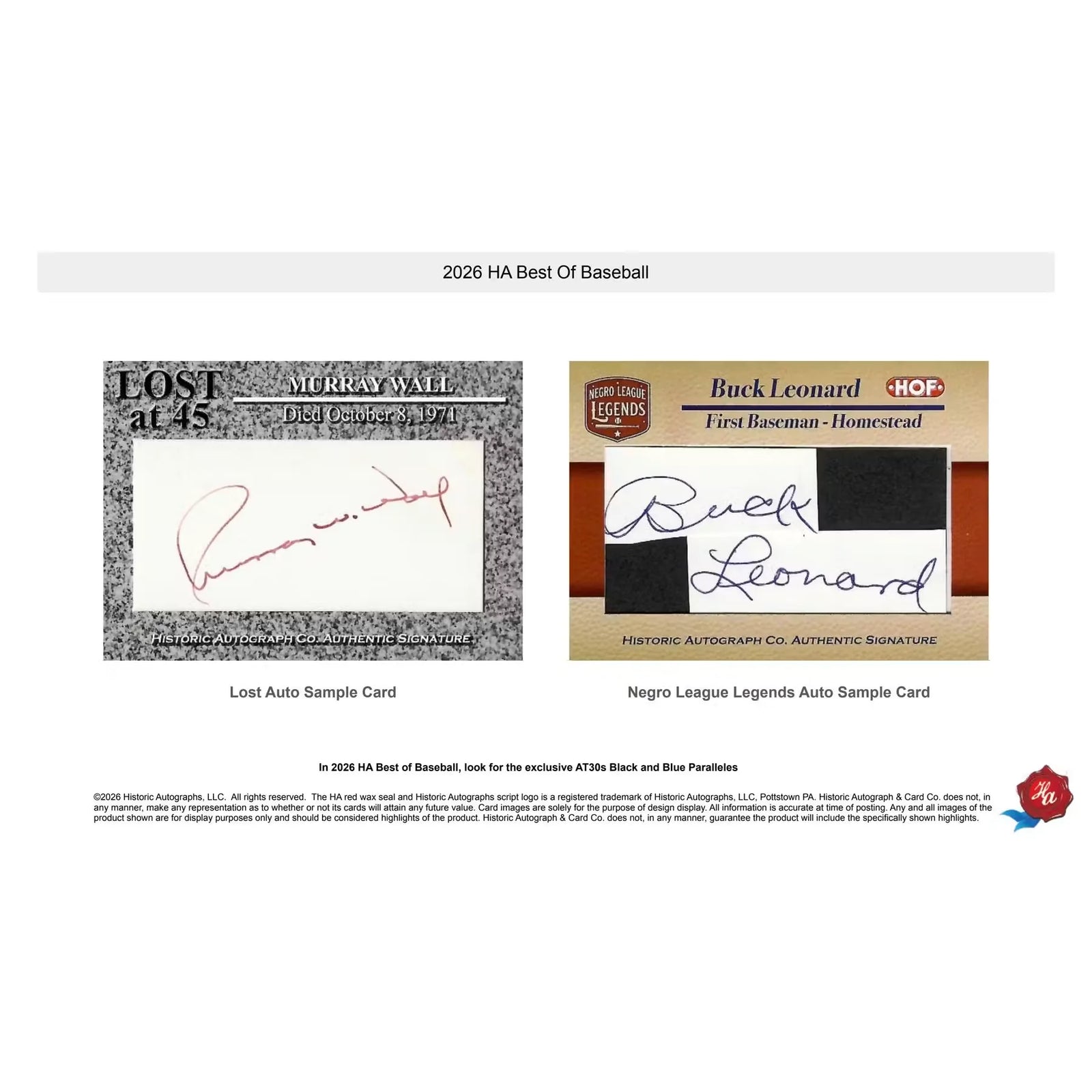 2026 Historic Autographs Best of Baseball Hobby Box | Presell