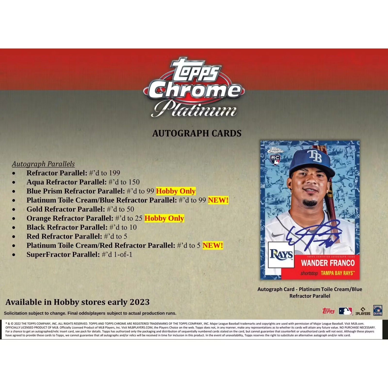2022 Topps Chrome Platinum Anniversary Baseball Hobby Box (Ships Sealed Only) - D2