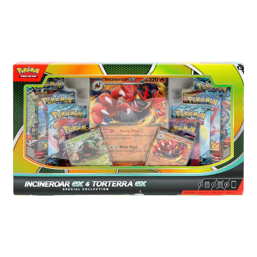 Pokemon Incineroar ex & Torterra ex Special Collection Box | 8 Booster Packs (Ships Sealed Only)