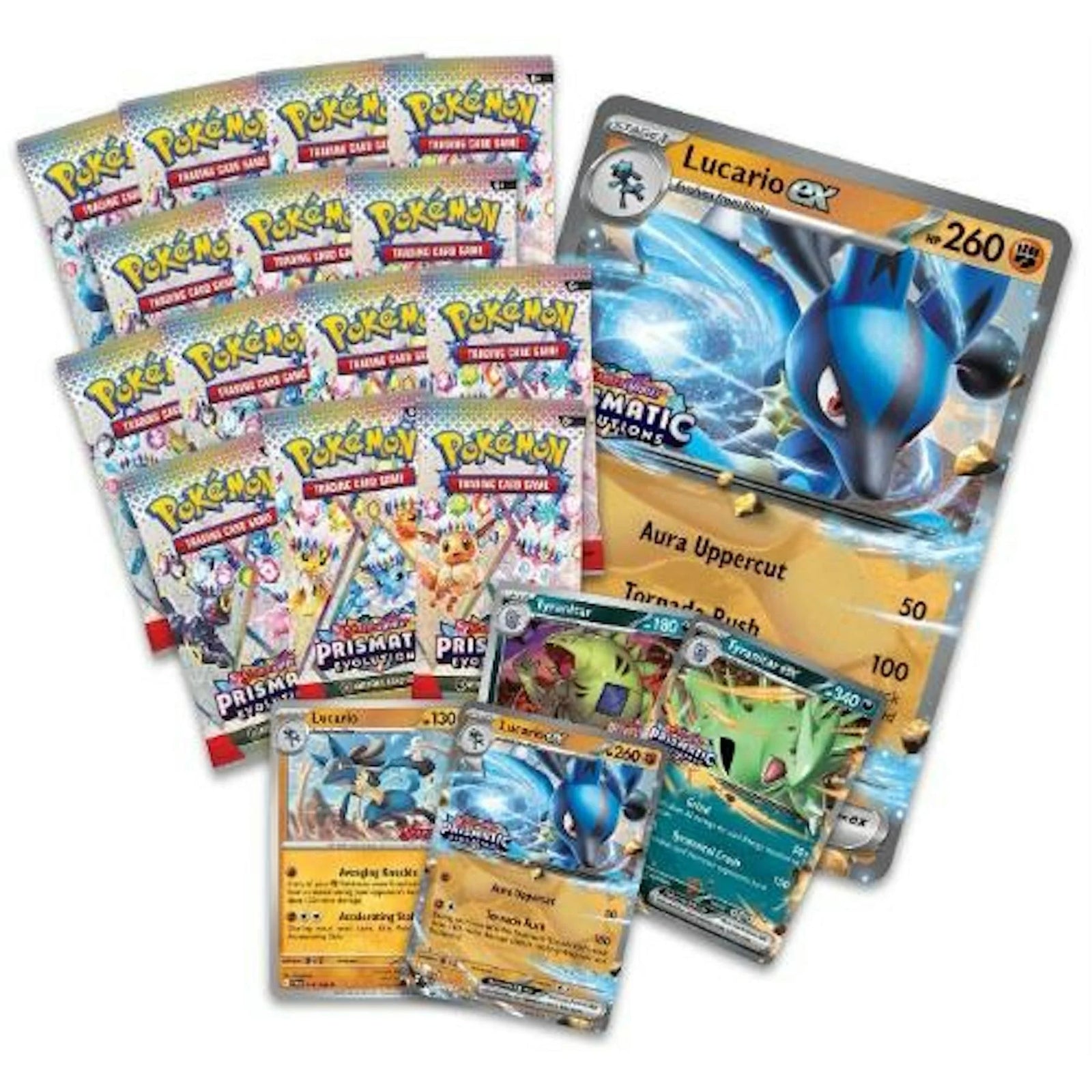 Pokemon Scarlet & Violet: Prismatic Evolutions Lucario ex & Tyranitar ex Premium Collection Box (Ships Sealed Only)