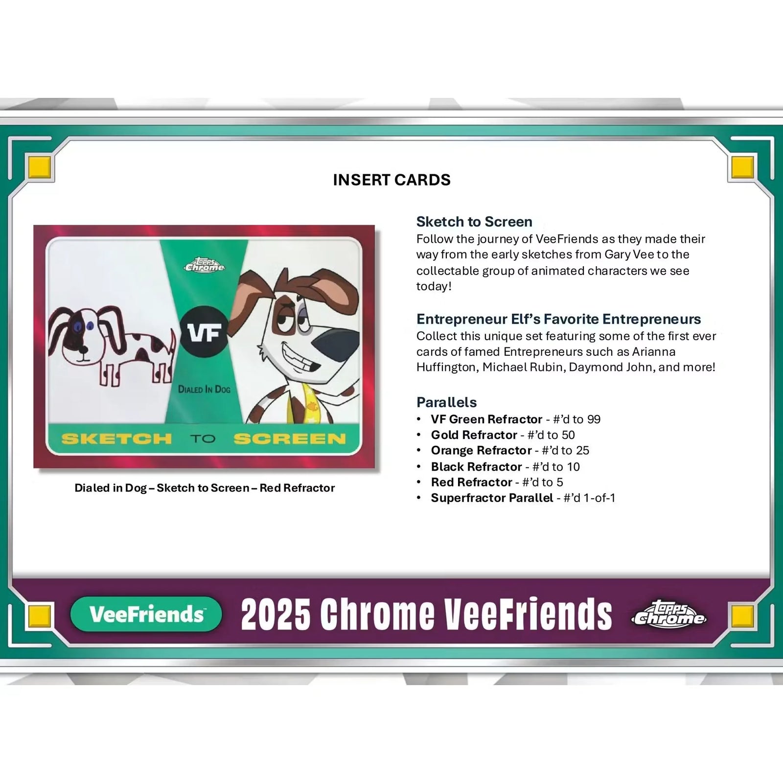 2025 Topps Chrome VeeFriends Blaster Box | 8 Packs (Ships Sealed Only)