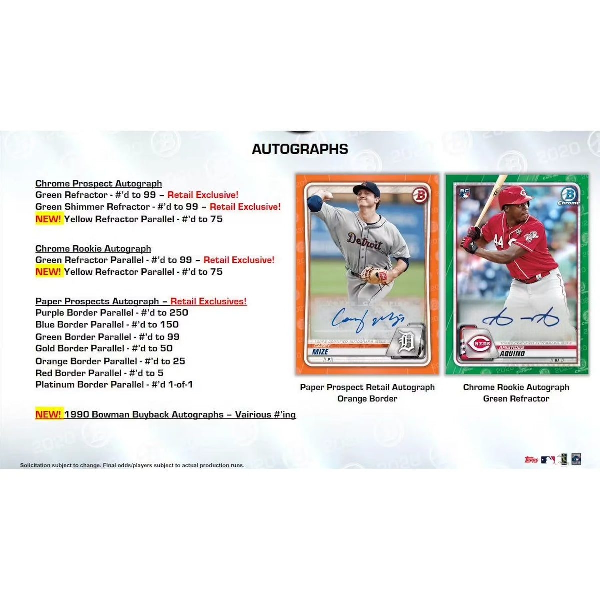 2020 Bowman Baseball Blaster Box (Ships Sealed Only) - D | P12675