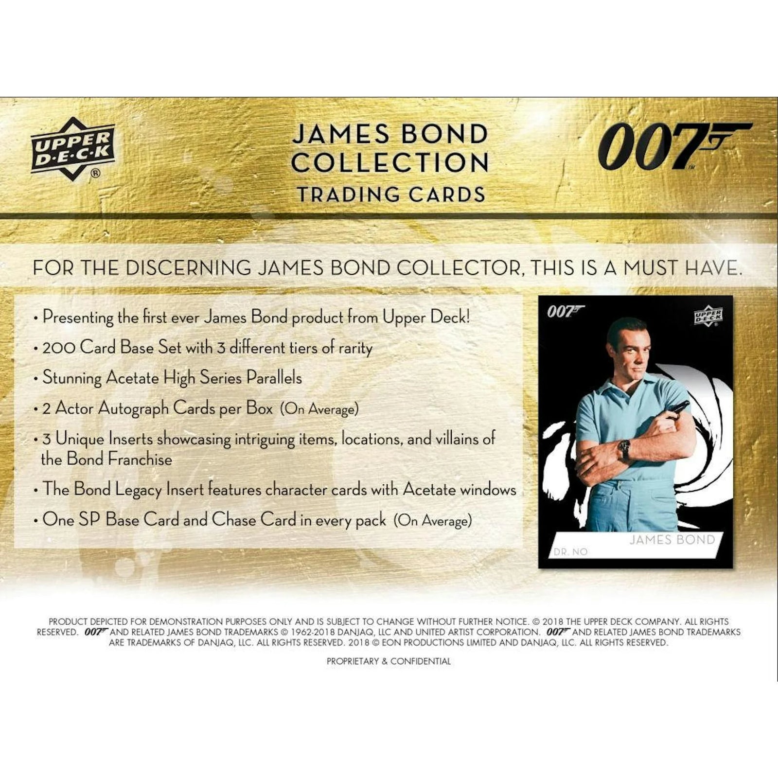 2019 Upper Deck 007 James Bond Collection Hobby Box | Actor Autographs (Ships Sealed Only)