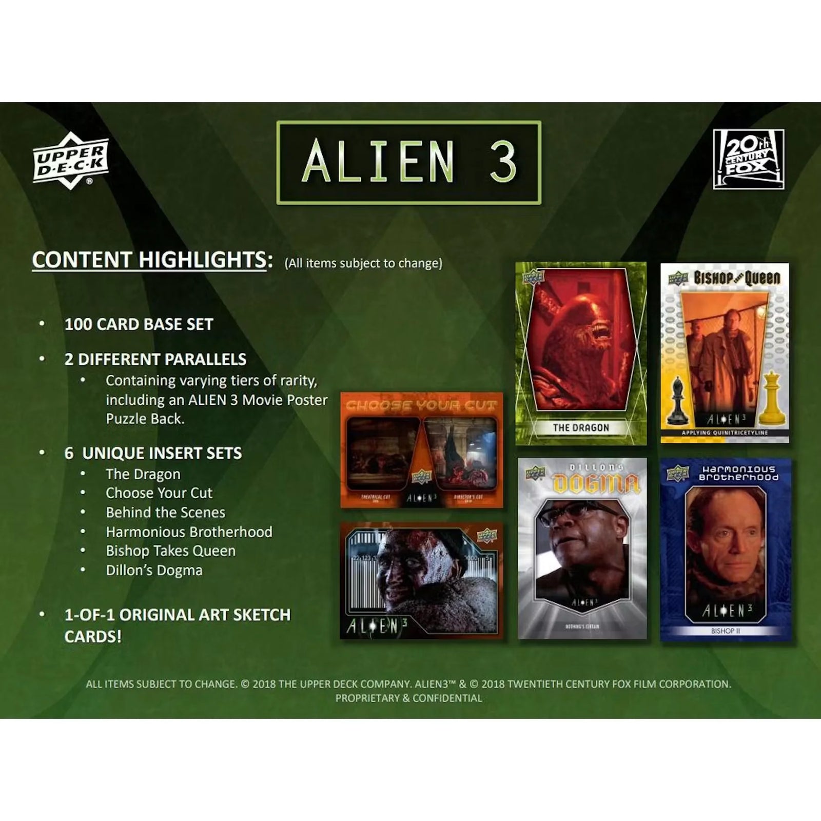 Alien 3 Trading Cards Hobby Box (2021 Upper Deck) (Ships Sealed Only) - D2