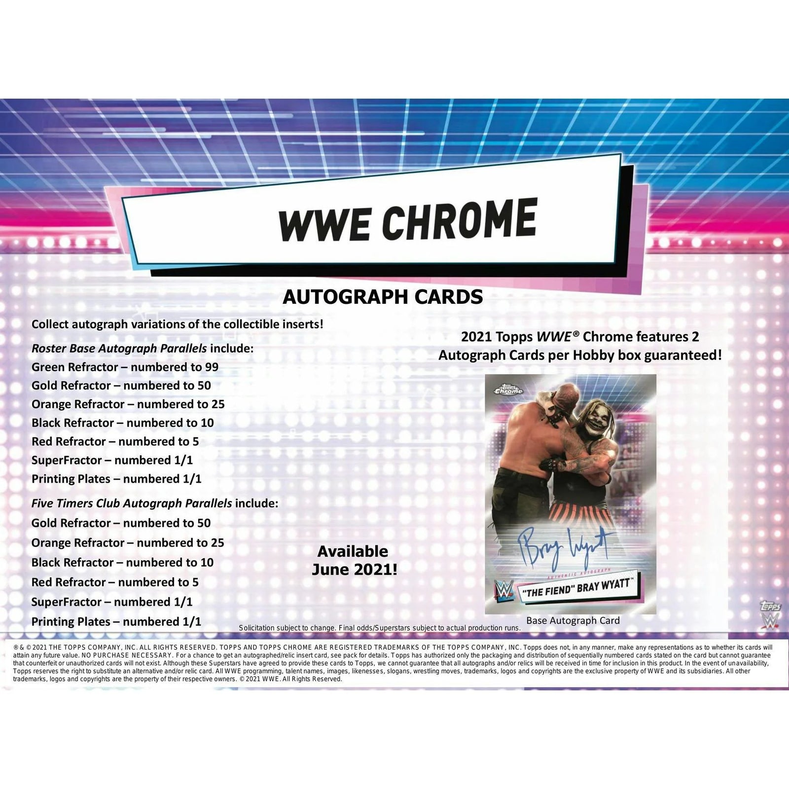 2021 Topps WWE Chrome Wrestling Hobby Box (Ships Sealed Only) - D
