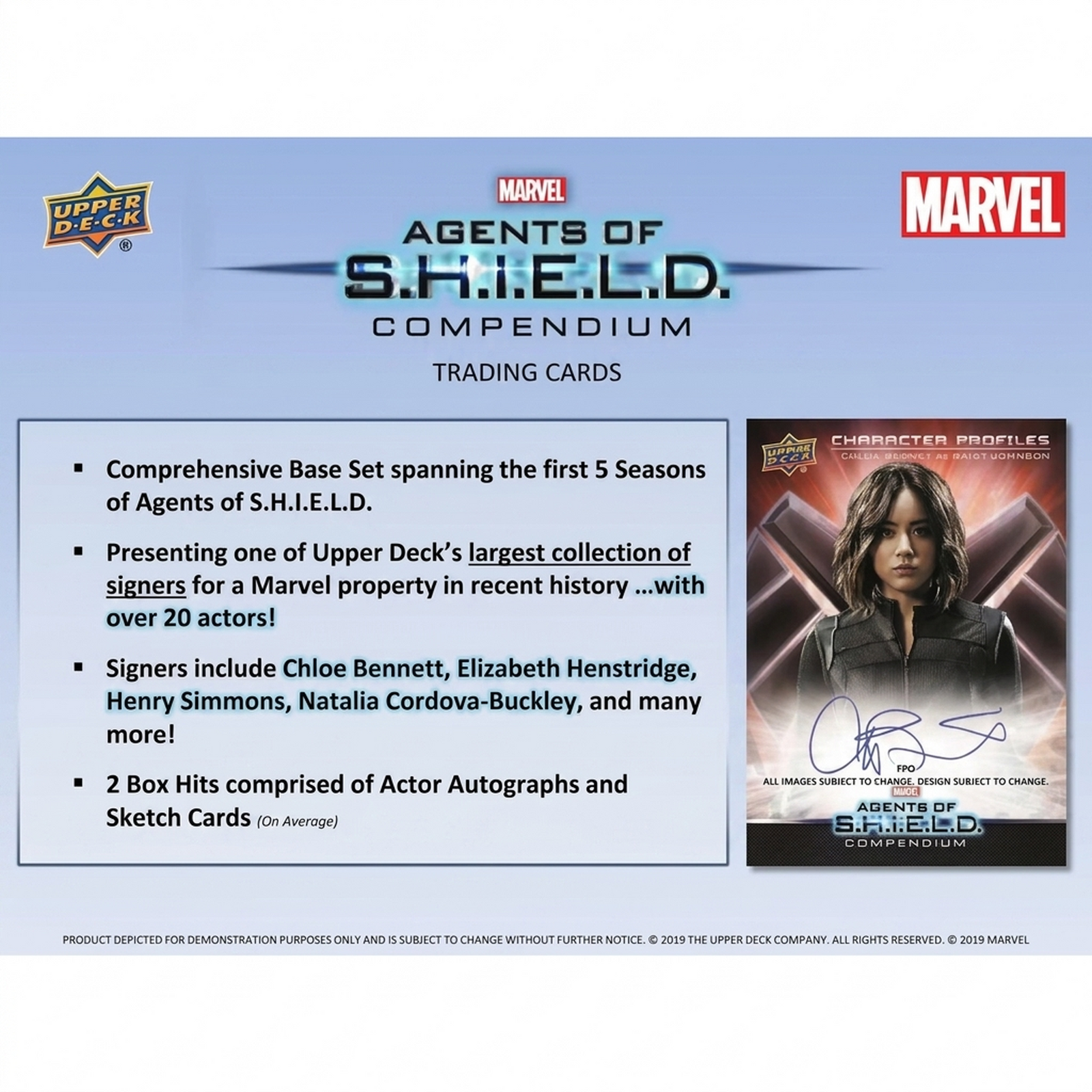 Marvel Agents of SHIELD Compendium Hobby Box | 2019 Upper Deck (Ships Sealed Only)