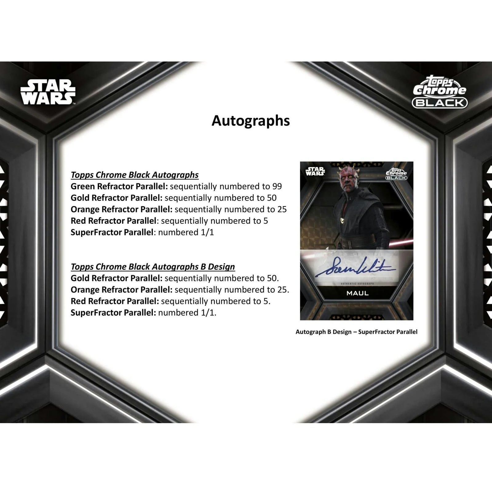 2022 Topps Star Wars Chrome Black Hobby Box (Ships Sealed Only) - D2