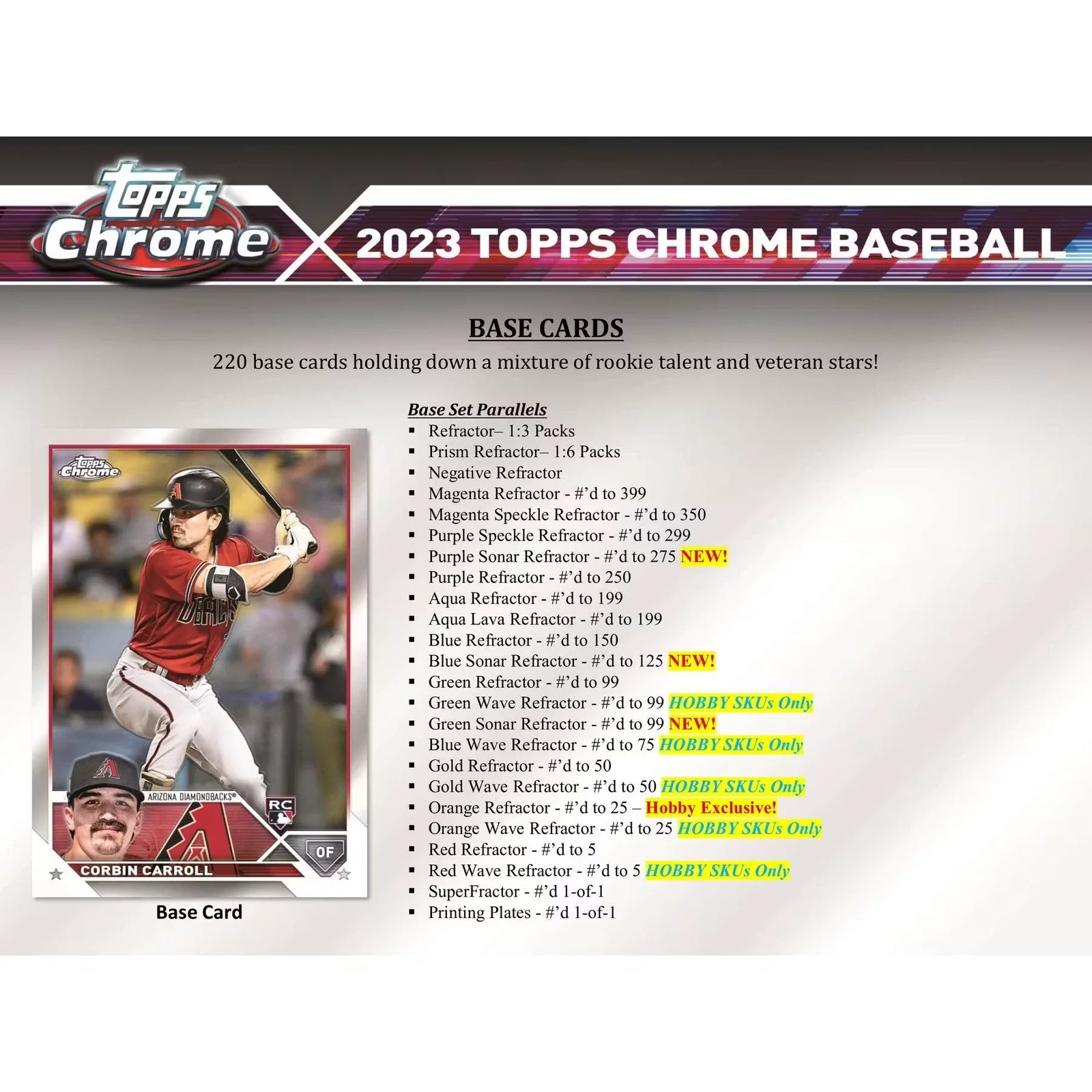 2023 Topps Chrome Baseball Hobby Box | 24 Packs, 1 Autograph (Ships Sealed Only)