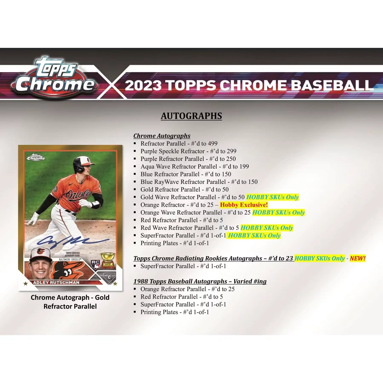 2023 Topps Chrome Baseball Hobby Box | 24 Packs, 1 Autograph (Ships Sealed Only)