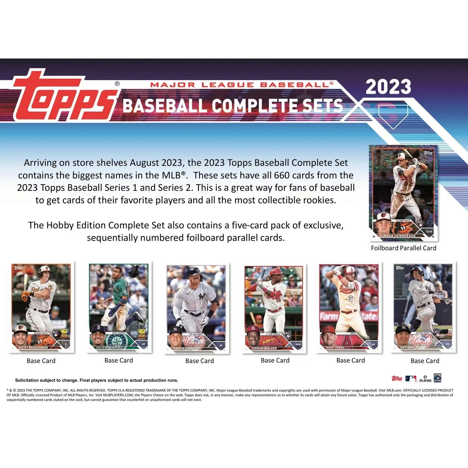 2023 Topps Baseball Factory Set | Hobby Complete Set (Ships Sealed Only)