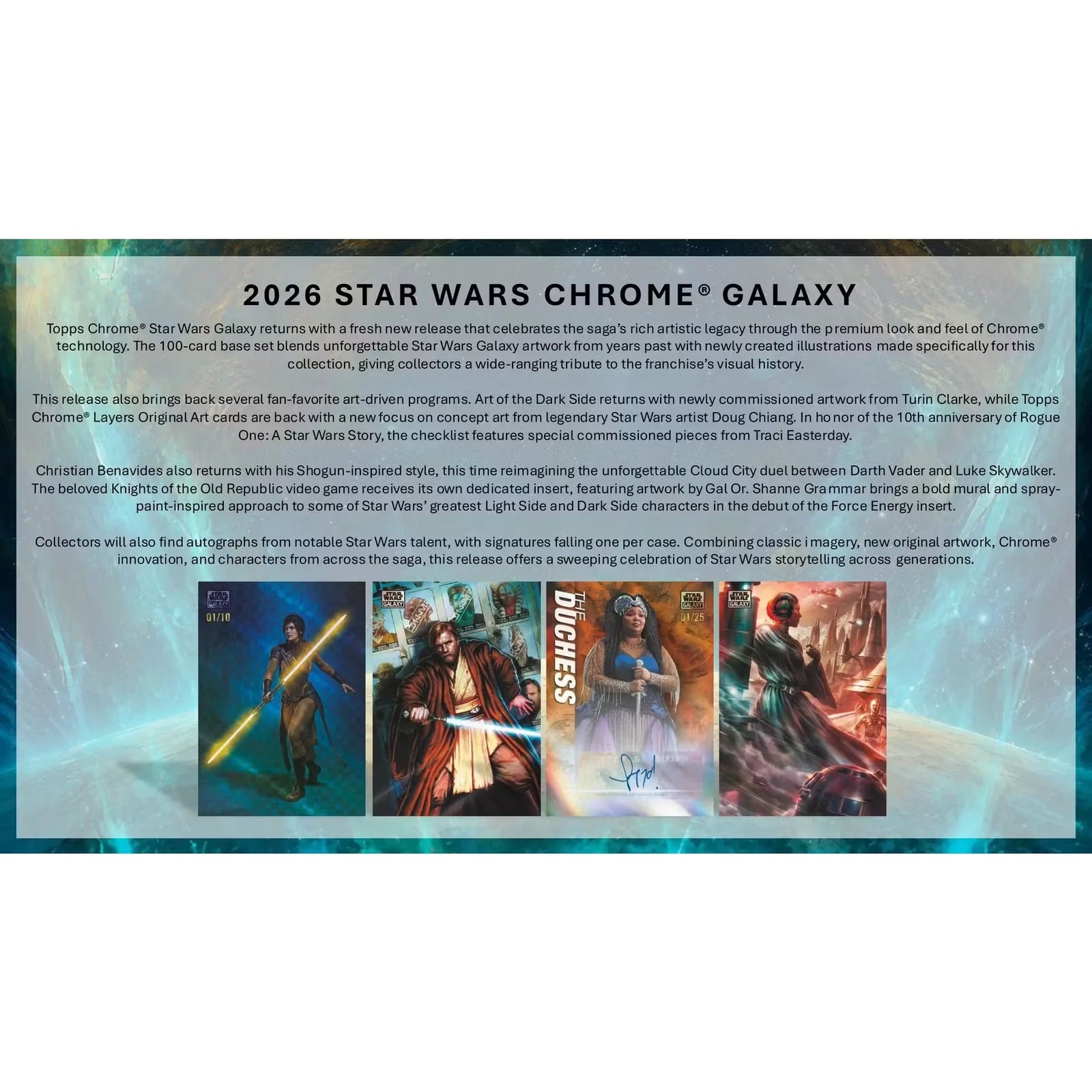 2026 Topps Star Wars Chrome Galaxy Hobby Box | Presell (Ships Sealed Only)