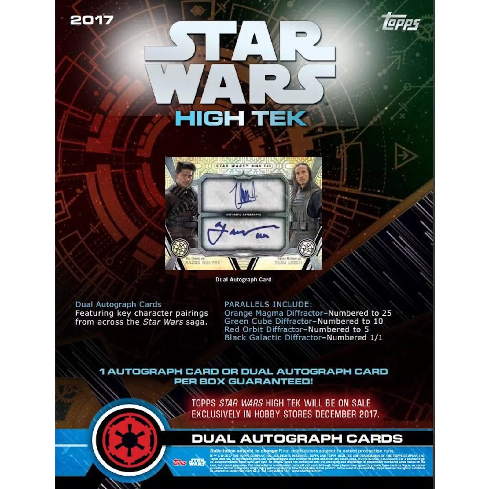2017 Topps Star Wars High Tek Hobby Box | Autographed Cards (Ships Sealed Only)