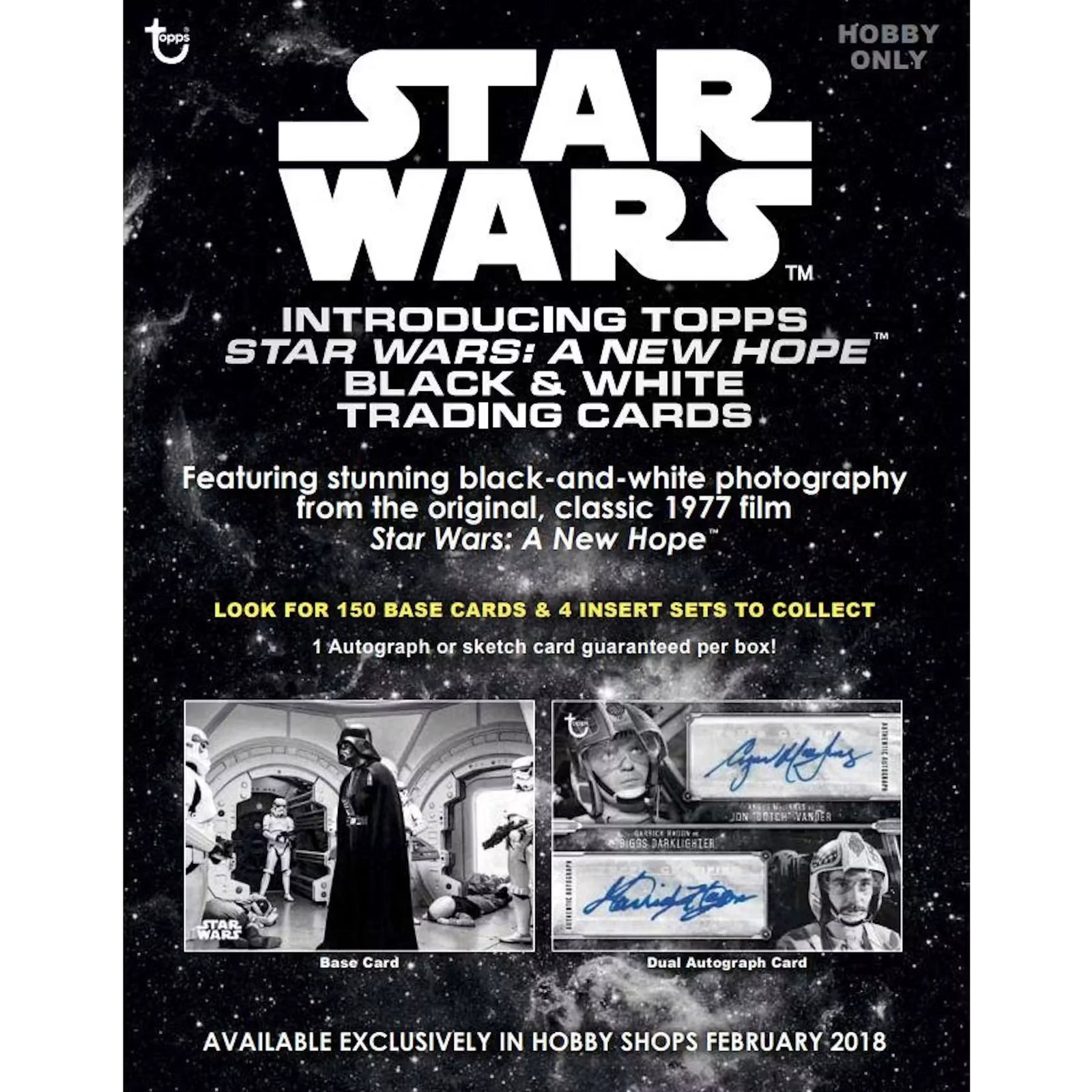 2018 Topps Star Wars A New Hope Black & White Hobby Box | Autograph Guaranteed (Ships Sealed Only)