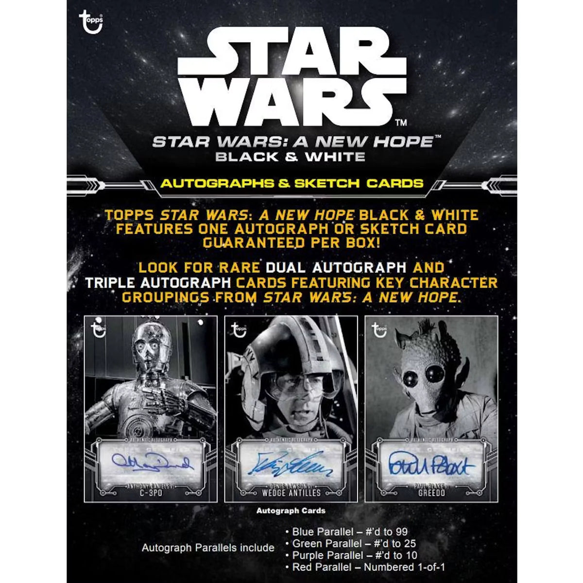 Buy 2018 Topps Star Wars A New Hope Black & | Hobby (Ships Seal