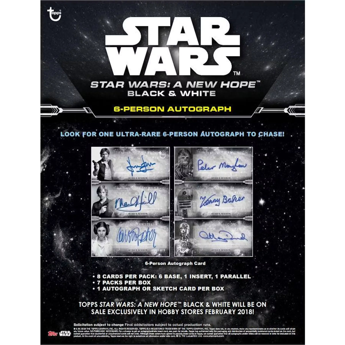 2018 Topps Star Wars A New Hope Black & | Hobby (Ships Sealed Only