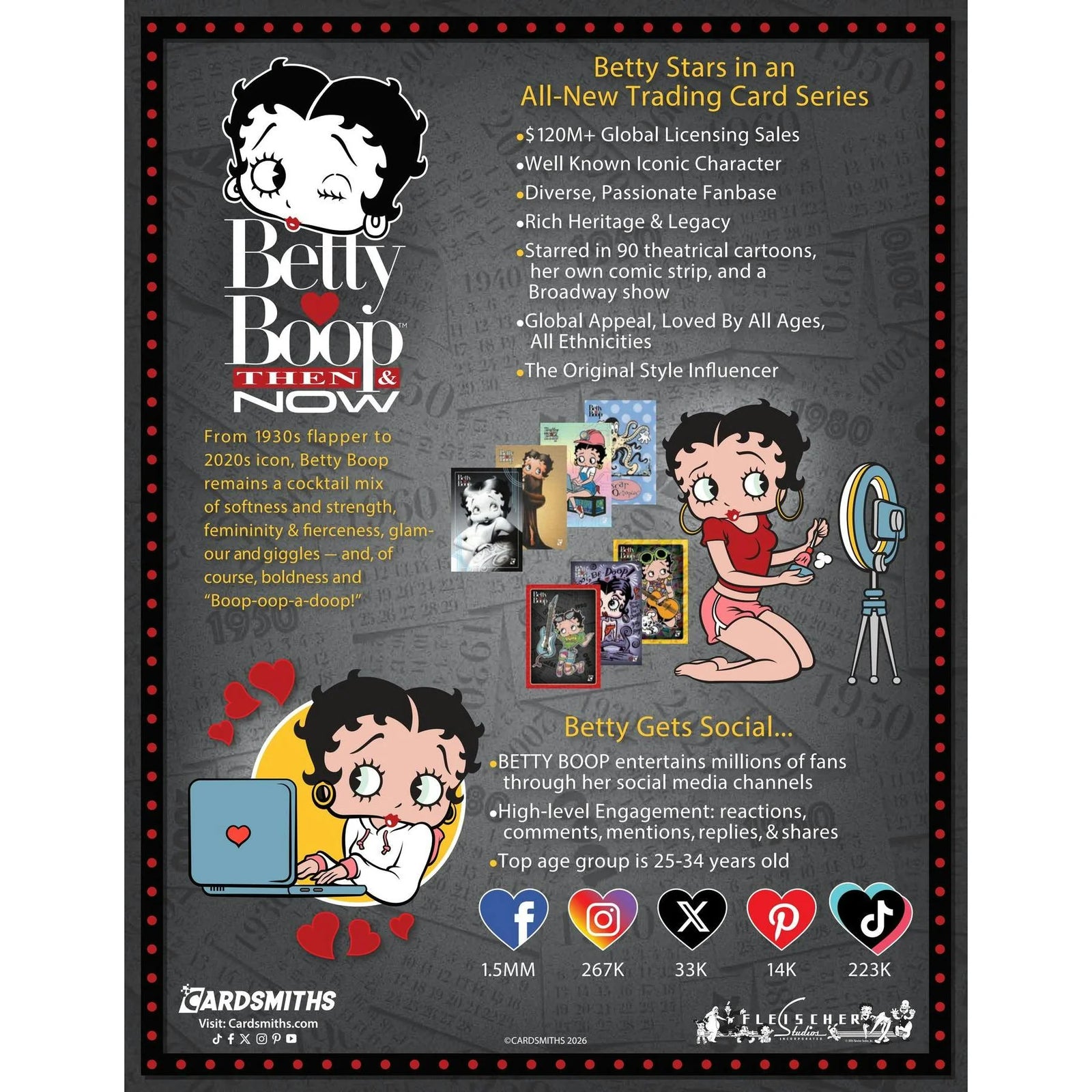 2026 Cardsmiths Betty Boop Then & Now Series 1 Mega Box (Ships Sealed Only)