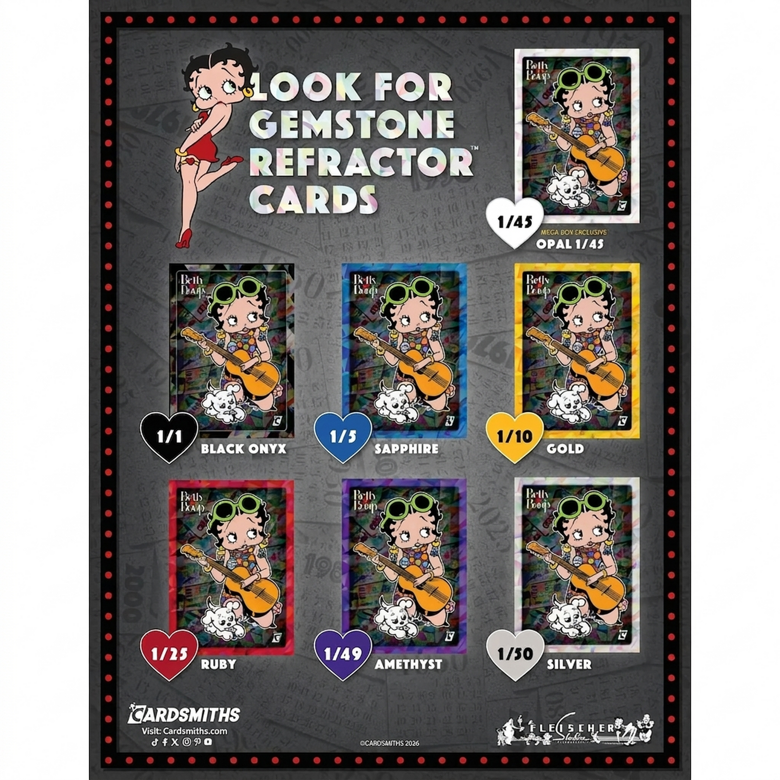 2026 Cardsmiths Betty Boop Then & Now Series 1 Mega Box (Ships Sealed Only)
