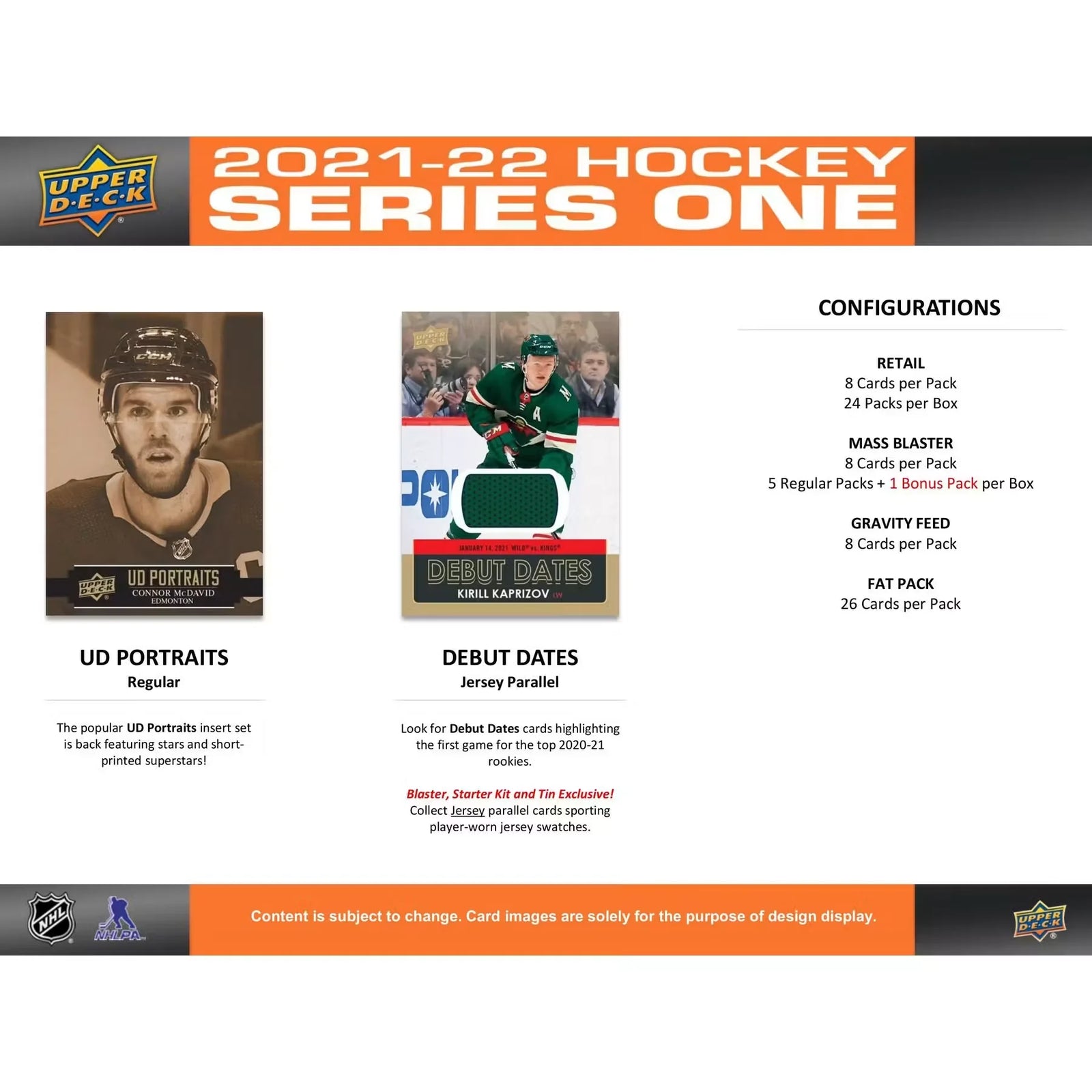 2021-22 Upper Deck Series 1 Hockey 24-Pack Retail Box (Ships Sealed Only) - D