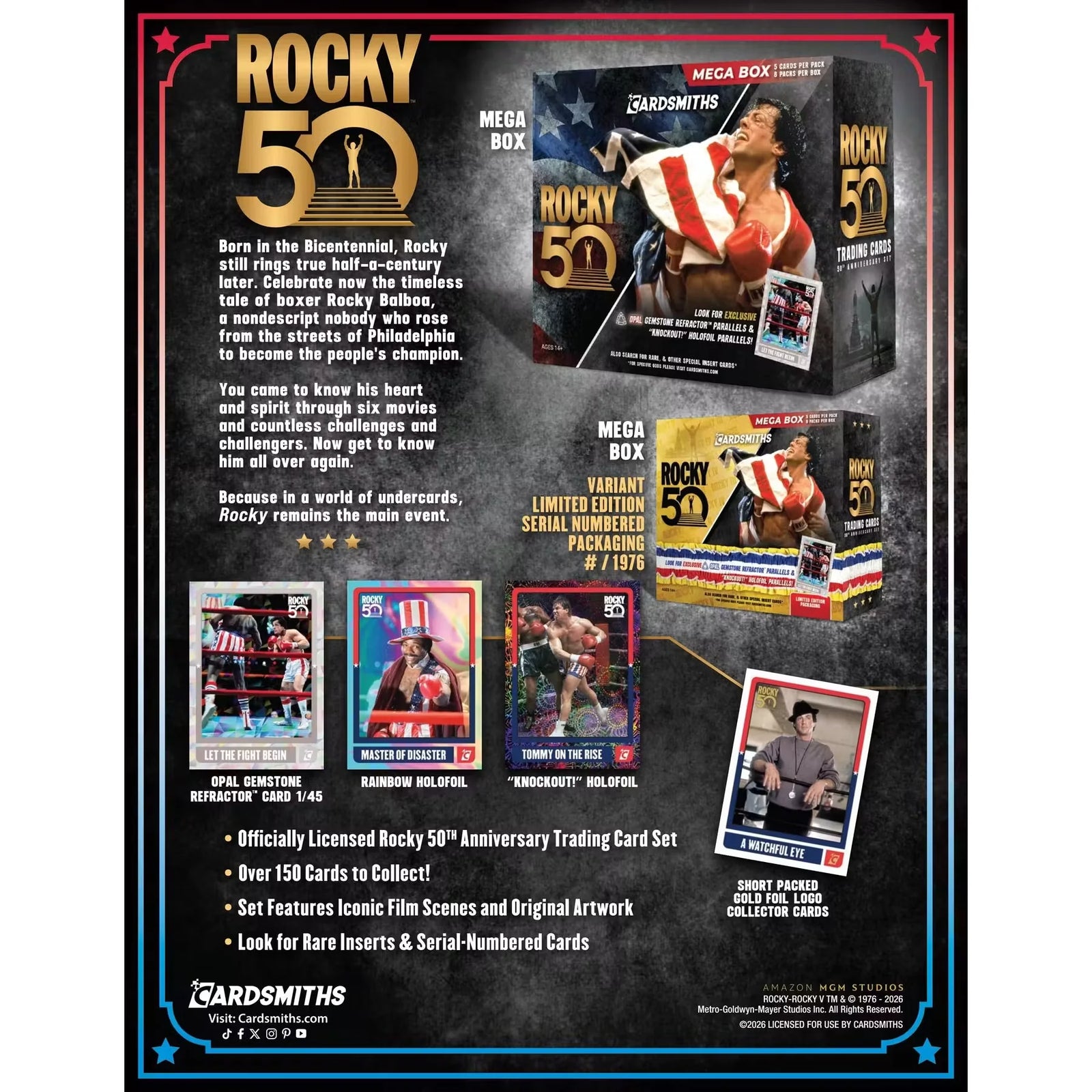 2026 Cardsmiths Rocky 50th Anniversary Mega Box | Presell