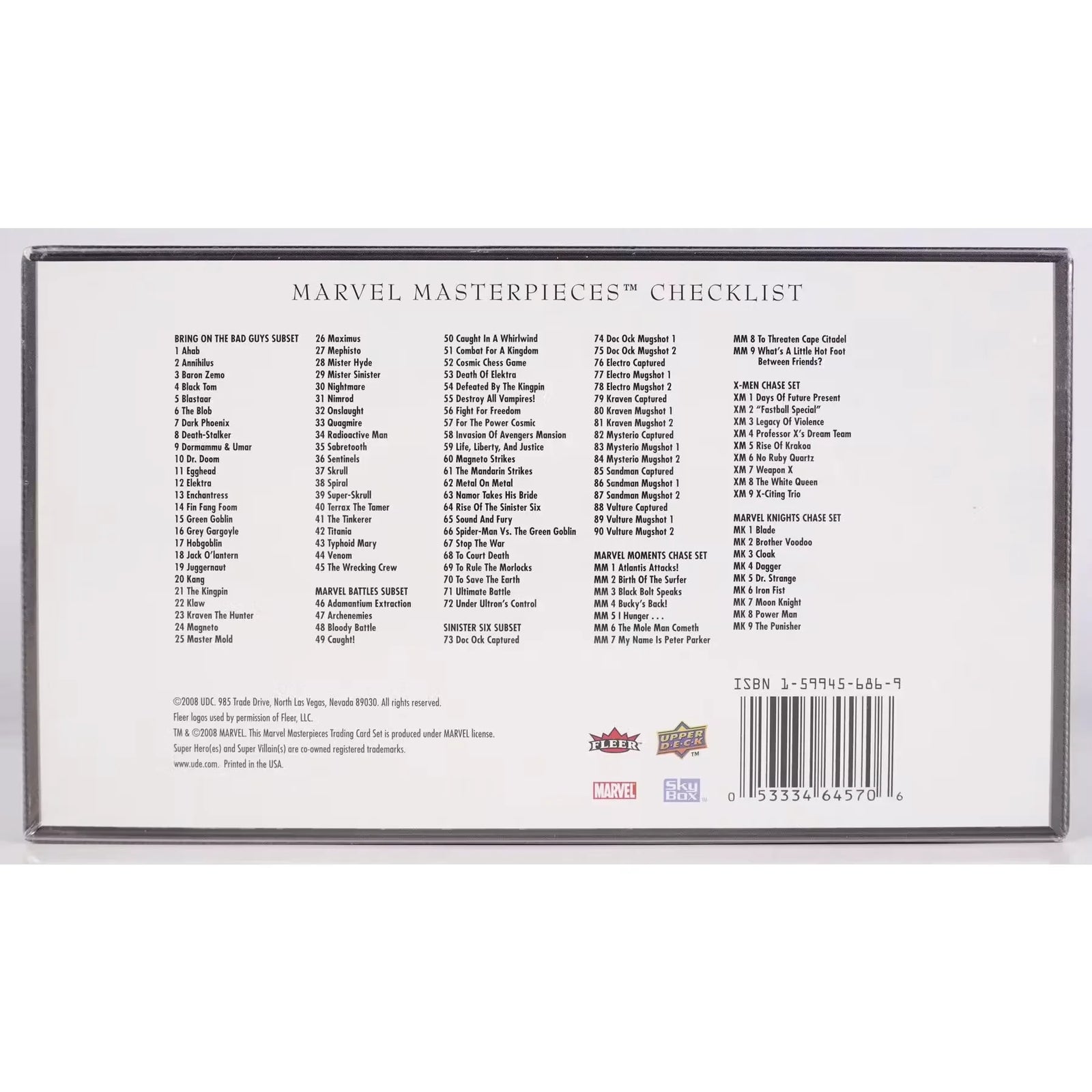 Marvel Masterpieces Series 3 Hobby Box (2008 Upper Deck) (Ships Sealed Only)