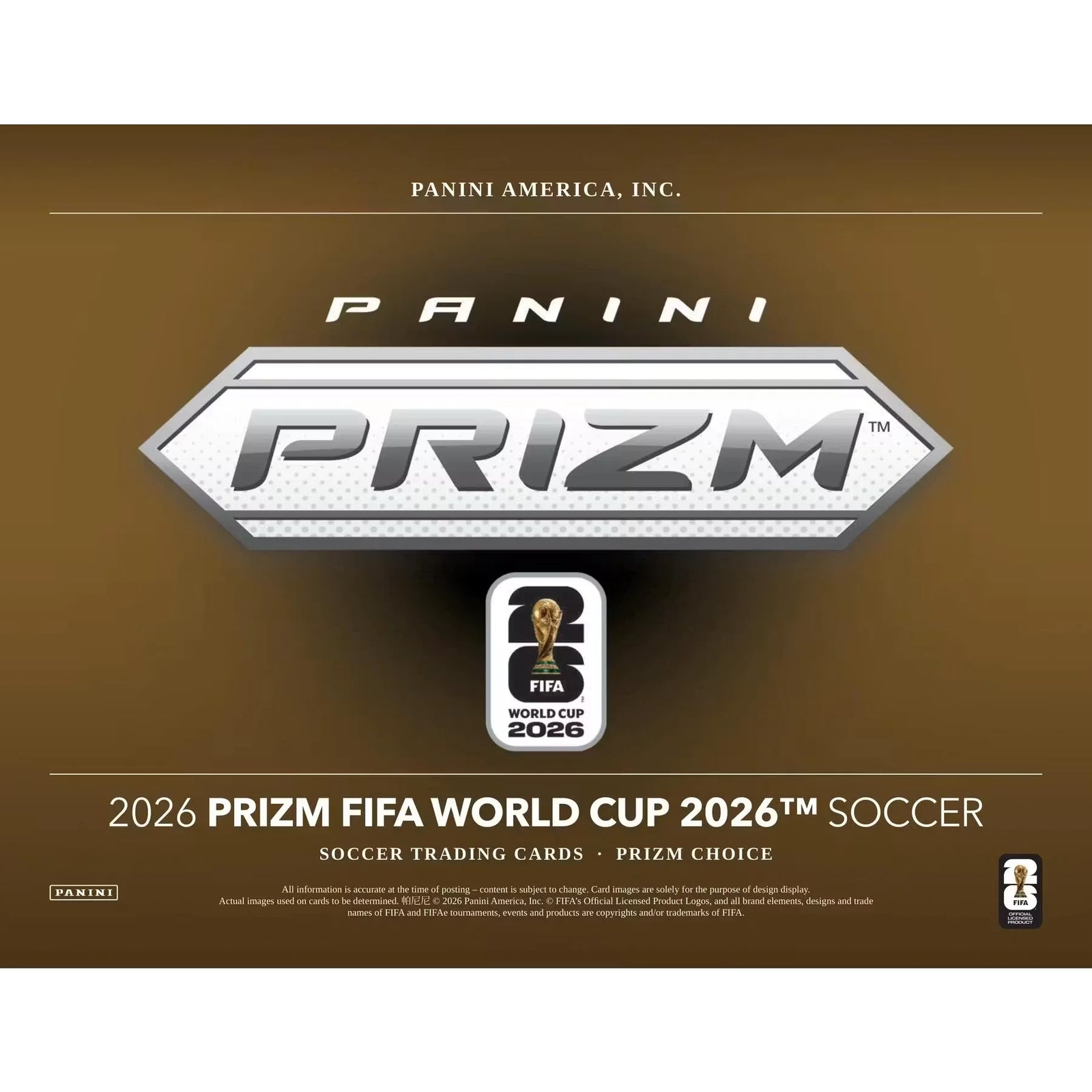 2026 Panini Prizm FIFA World Cup Soccer Choice Box | 8 Cards (Ships Sealed Only)