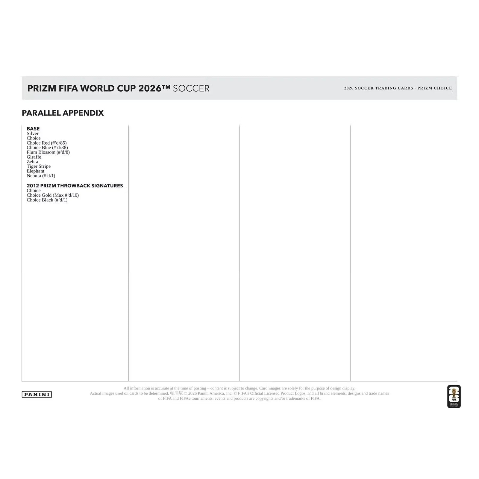 2026 Panini Prizm FIFA World Cup Soccer Choice Box | 8 Cards (Ships Sealed Only)