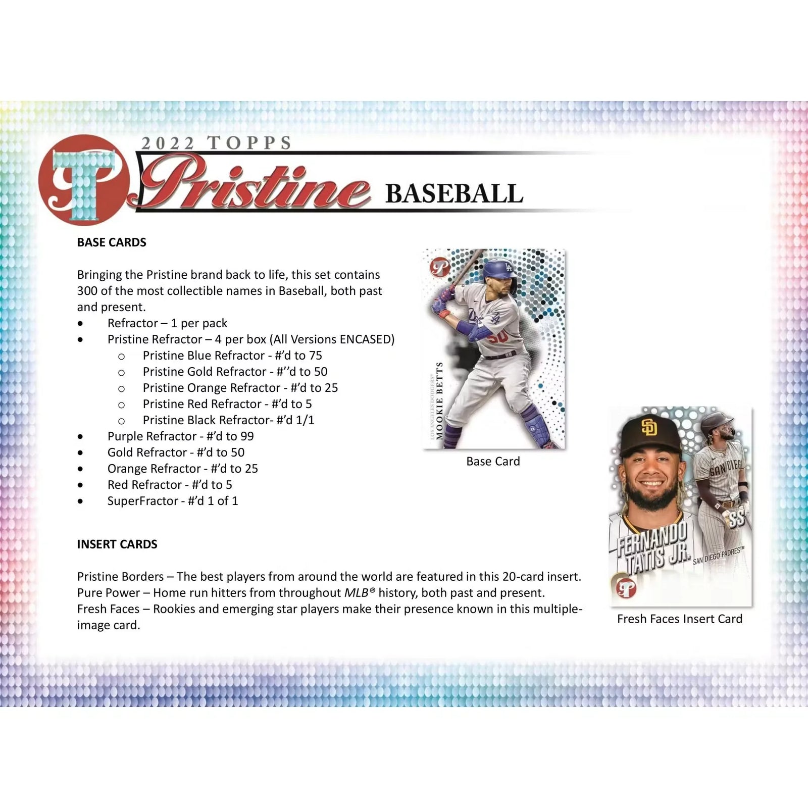 2022 Topps Pristine Baseball Hobby Box | Six Packs (Ships Sealed Only)
