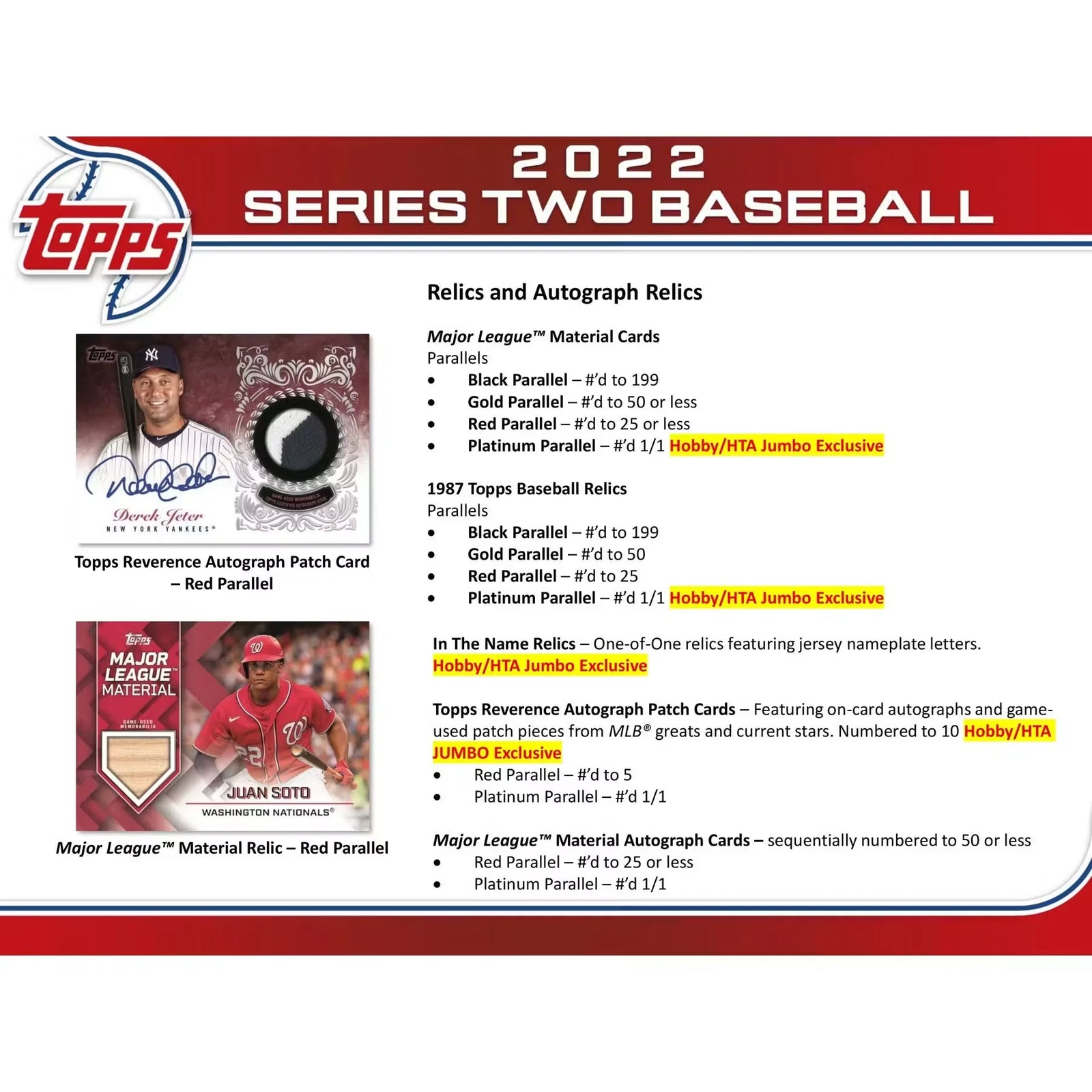 2022 Topps Series 2 Baseball Hobby Jumbo Box (Ships Sealed Only) - D2