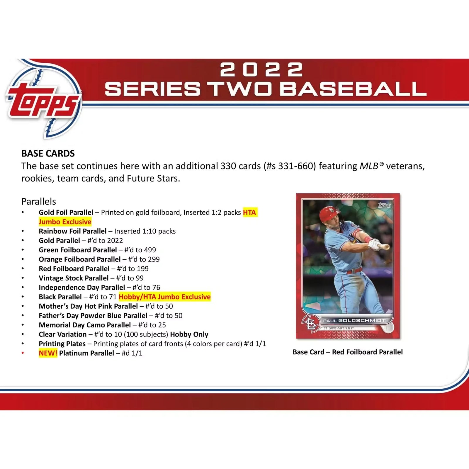 2022 Topps Series 2 Baseball Hobby Jumbo Box (Ships Sealed Only) - D2