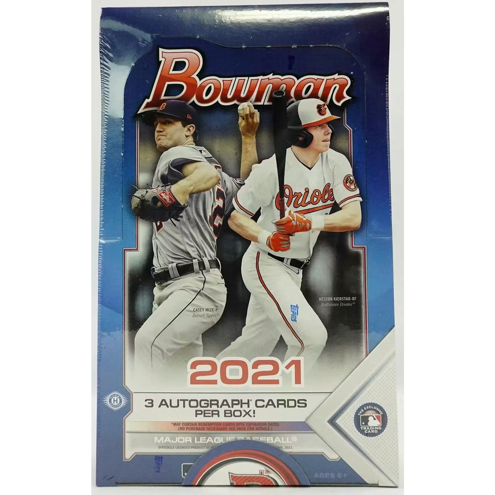 2021 Bowman Baseball Hobby Jumbo Box | 12 Packs, 3 Autographs (Ships Sealed Only)