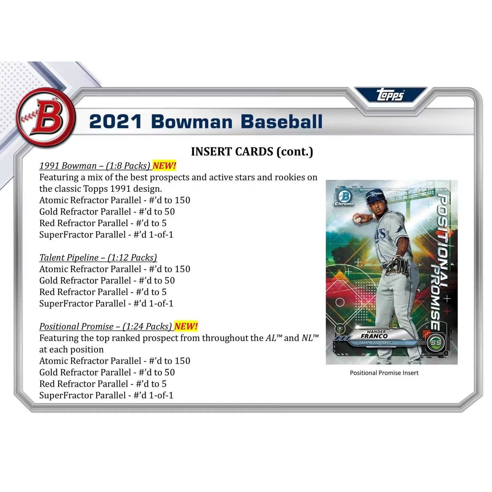 2021 Bowman Baseball Hobby Jumbo Box | 12 Packs, 3 Autographs (Ships Sealed Only)