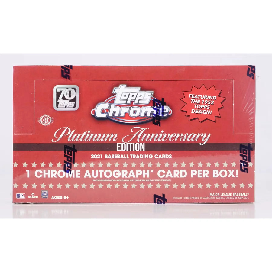 2021 Topps Chrome Platinum Anniversary Baseball Hobby Box (Ships Sealed Only)