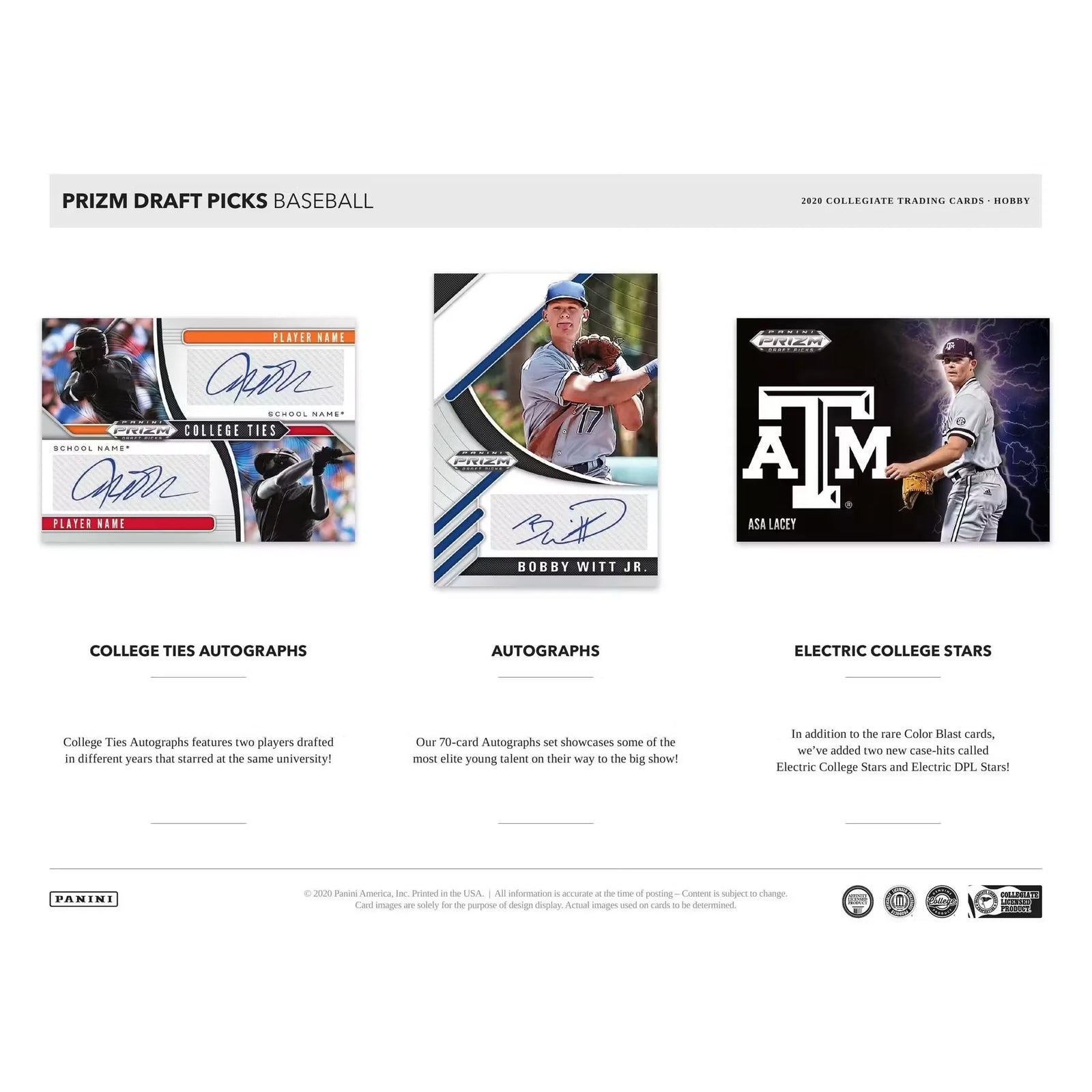 2020 Panini Prizm Draft Picks Baseball Hobby Box (Ships Sealed Only)