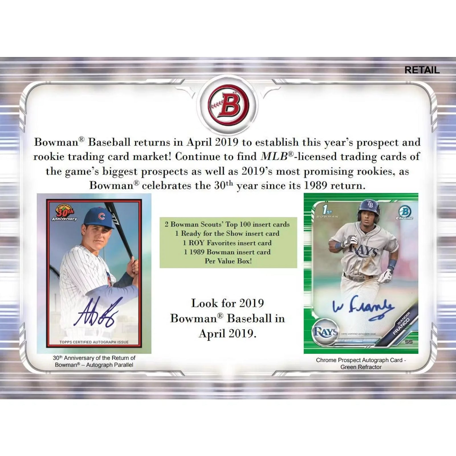 2019 Bowman Baseball Blaster Box | Chrome Prospect Autographs (Ships Sealed Only)
