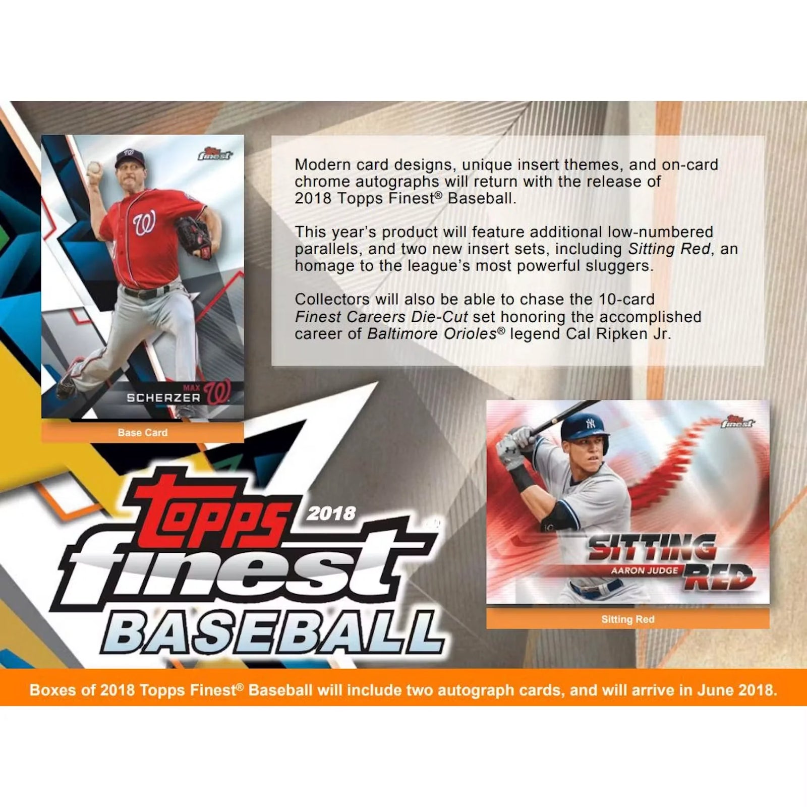 2018 Topps Finest Baseball Hobby Box | Two Autographs Per Box (Ships Sealed Only)