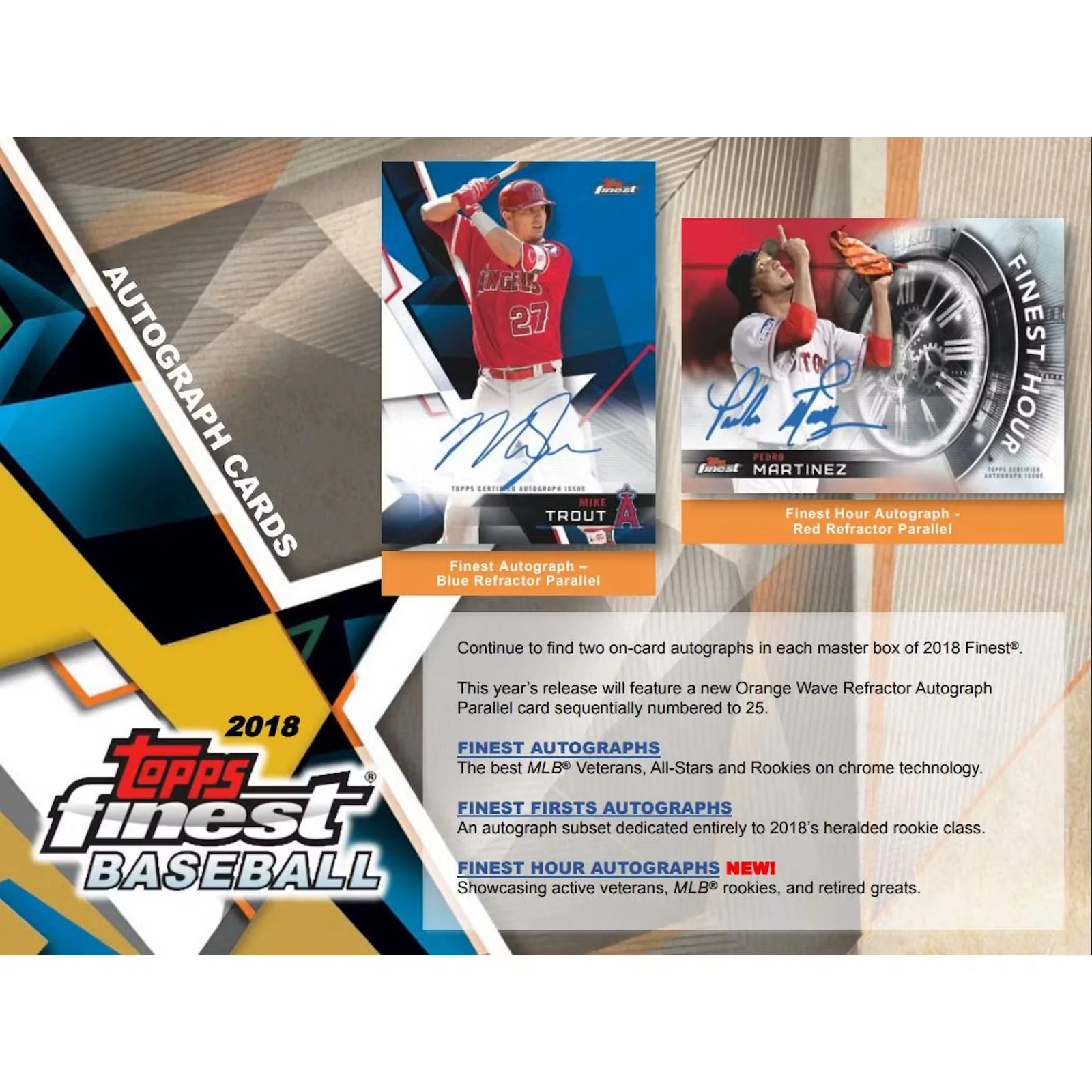 2018 Topps Finest Baseball Hobby Box | Two Autographs Per Box (Ships Sealed Only)