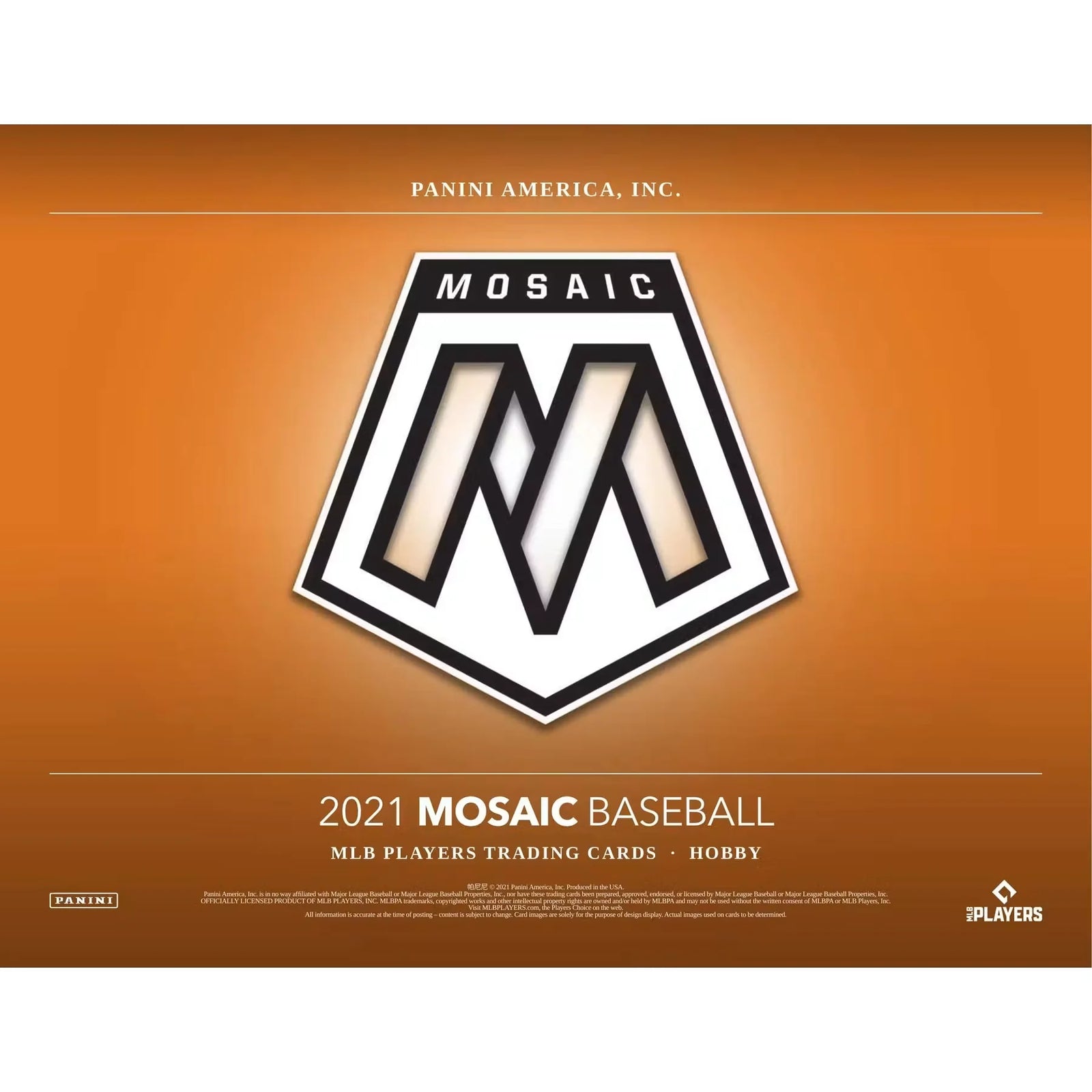 2021 Panini Mosaic Baseball 1st Off The Line FOTL Hobby Box (Ships Sealed Only)