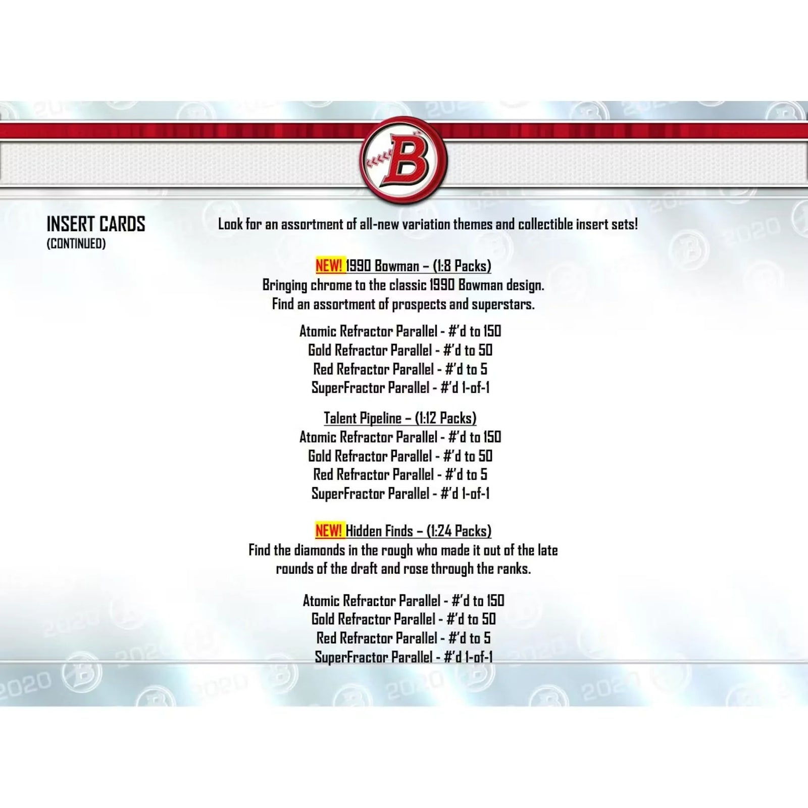 2020 Bowman Baseball Hobby Jumbo Box (Slightly Damaged) (Ships Sealed Only)
