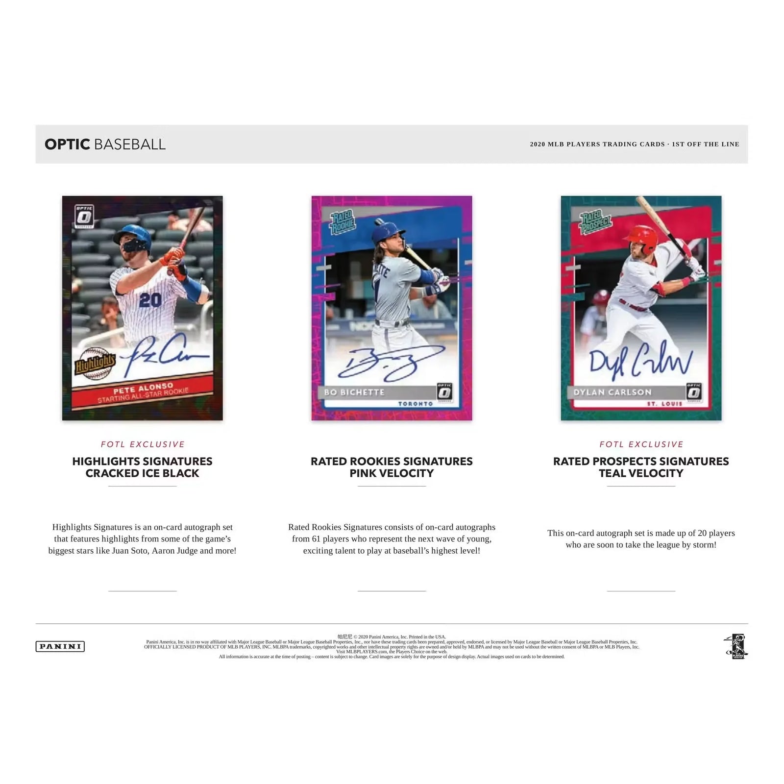 2020 Panini Donruss Optic 1st Off The Line FOTL Baseball Hobby Box (Ships Sealed Only)