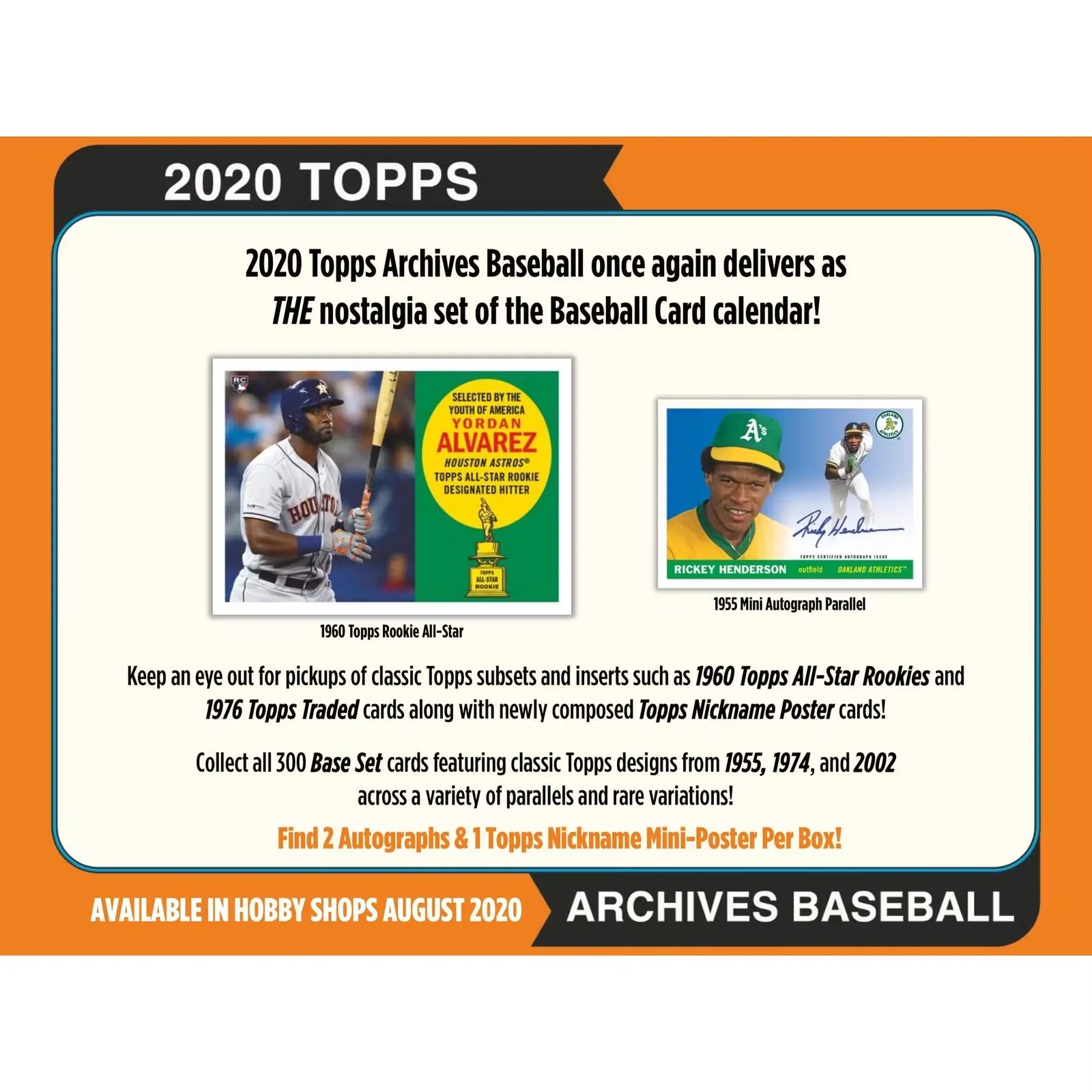 2020 Topps Archives Baseball Hobby Box | 2 Autographs Per Box (Ships Sealed Only)