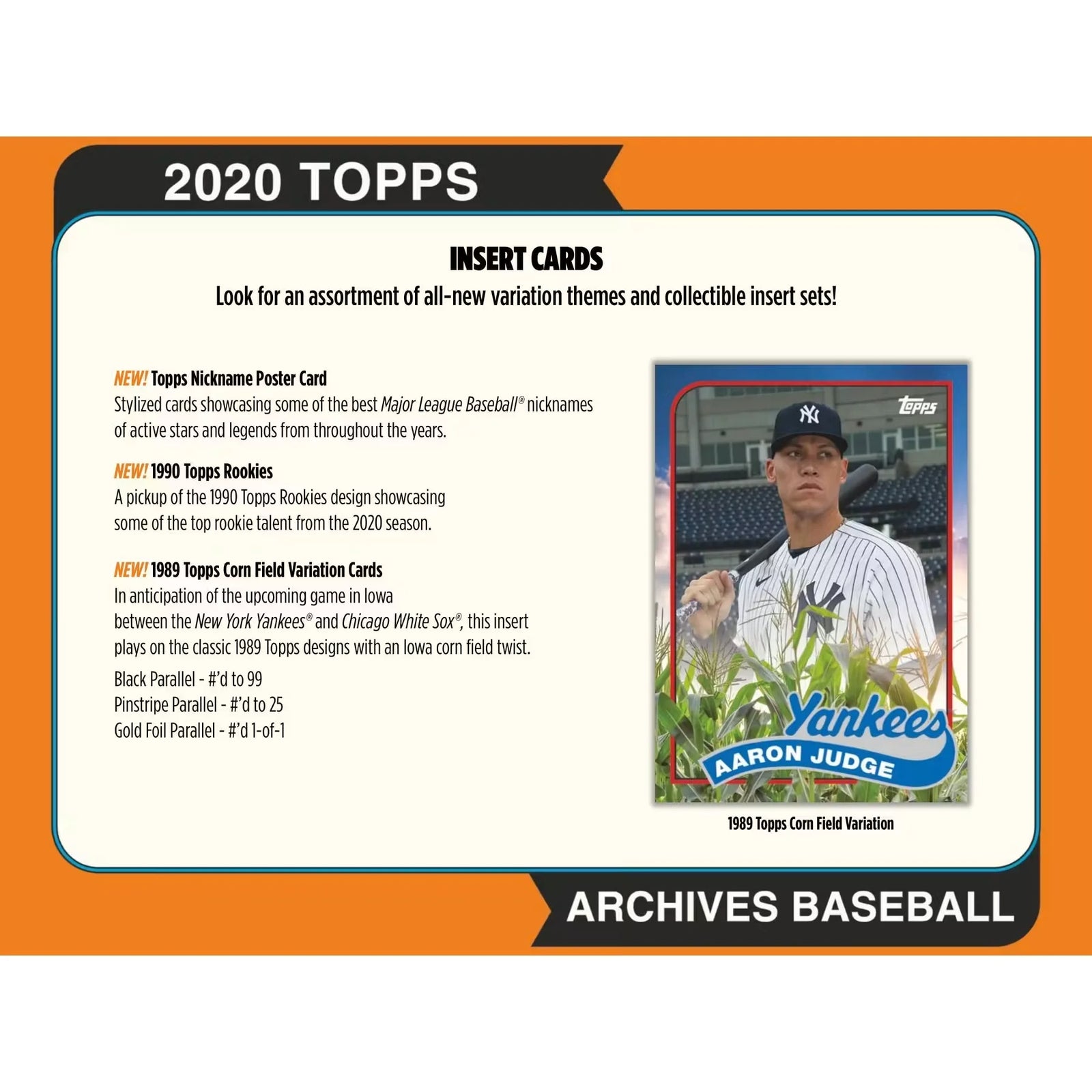 2020 Topps Archives Baseball Hobby Box | 2 Autographs Per Box (Ships Sealed Only)