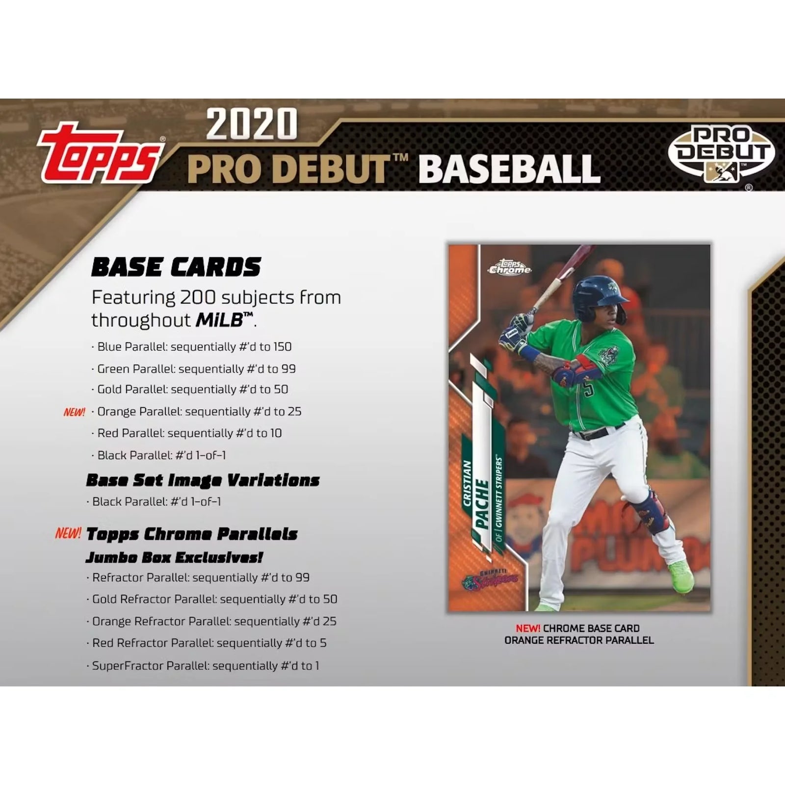 2020 Topps Pro Debut Baseball Hobby Jumbo Box | Chrome Parallels (Ships Sealed Only)