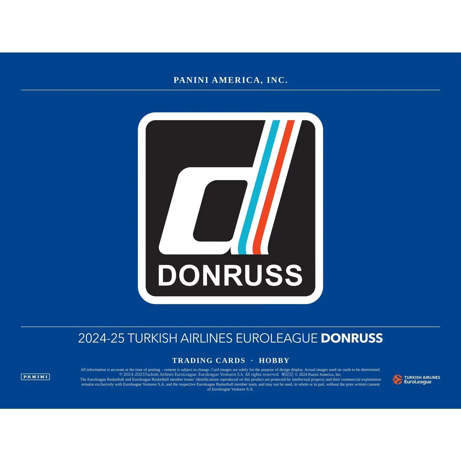 2024-25 Panini Donruss Turkish Airlines EuroLeague Basketball Hobby Box (Ships Sealed Only)