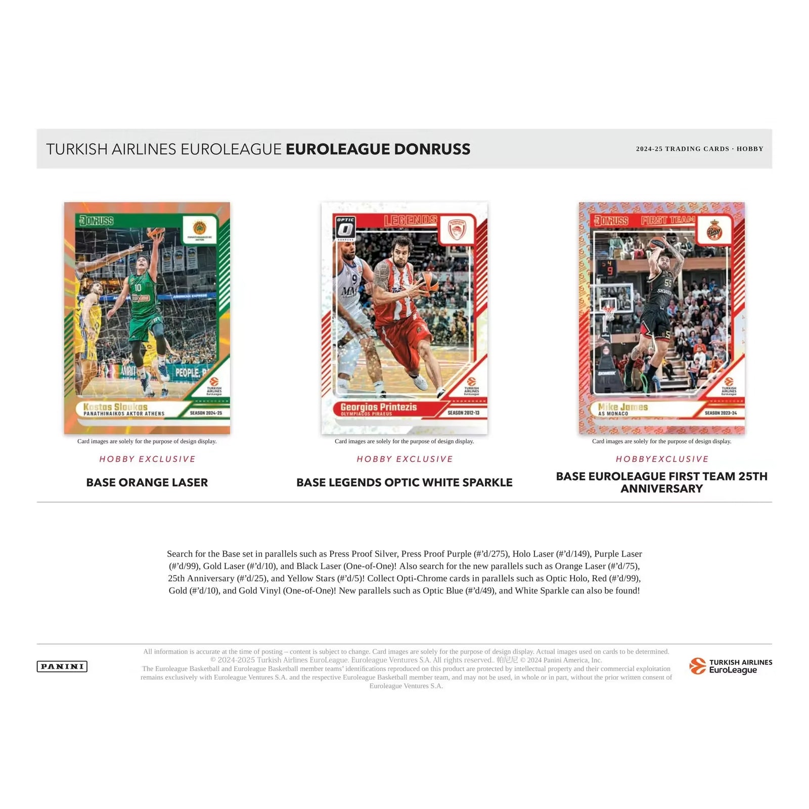 2024-25 Panini Donruss Turkish Airlines EuroLeague Basketball Hobby Box (Ships Sealed Only)