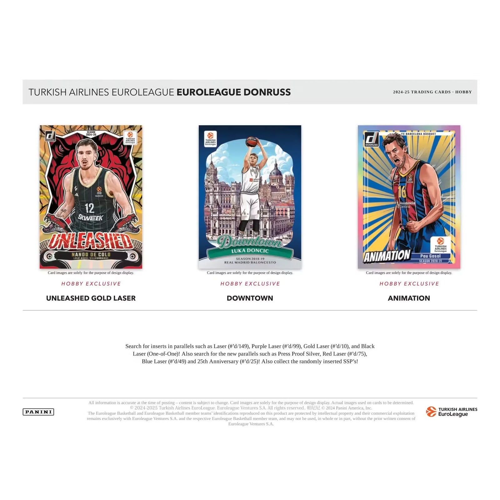 2024-25 Panini Donruss Turkish Airlines EuroLeague Basketball Hobby Box (Ships Sealed Only)