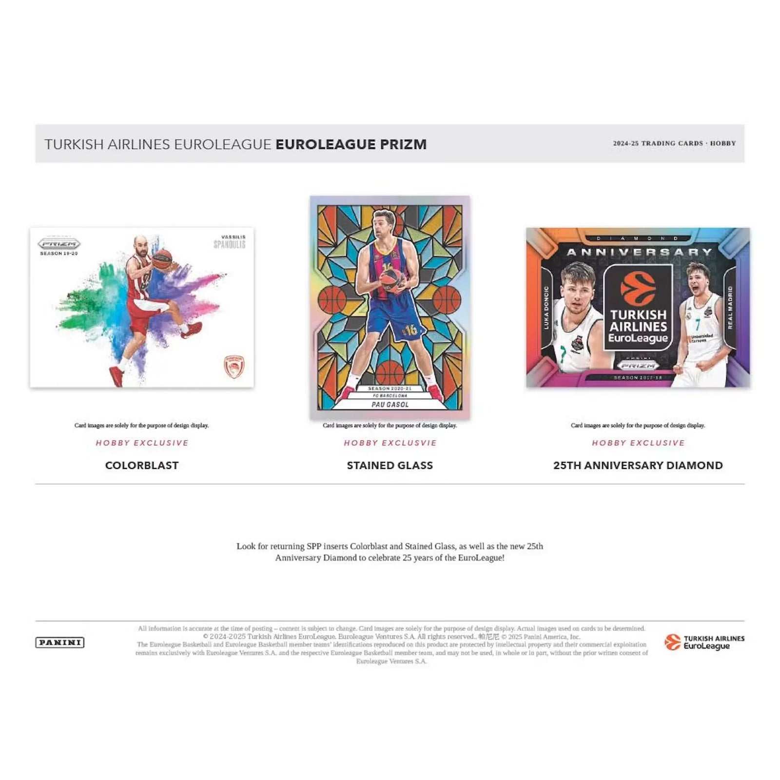 2024-25 Panini Prizm Turkish Airlines EuroLeague Basketball Hobby Box (Ships Sealed Only)