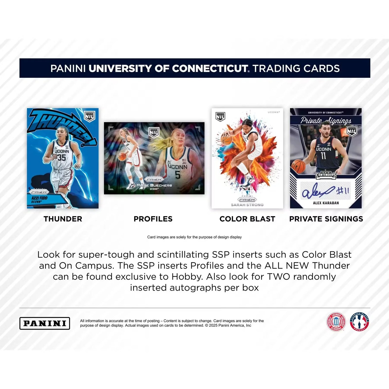 2024-25 Panini UConn Collegiate Basketball Hobby Box (Ships Sealed Only)